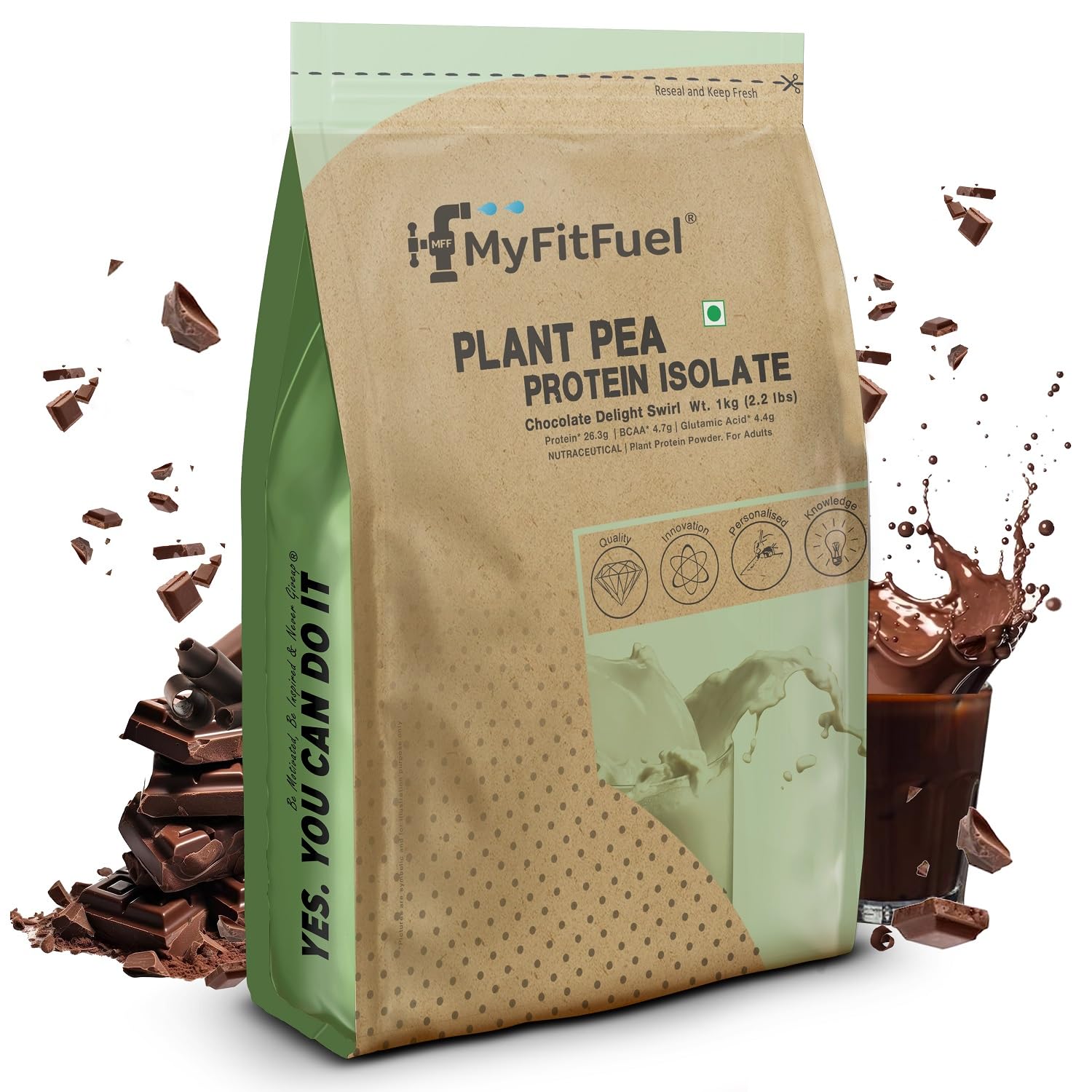 MyFitFuel Clean Plant Pea Protein Isolate (26.3g Protein, 4.7g BCAA, 10.2g EAA) |Easy to Digest | Vegan Plant Protein Powder [1Kg, 28 Servings, (Chocolate Delight Swirl)] (B0BV3GDHDB) Amazon Price History, Amazon Price Tracker