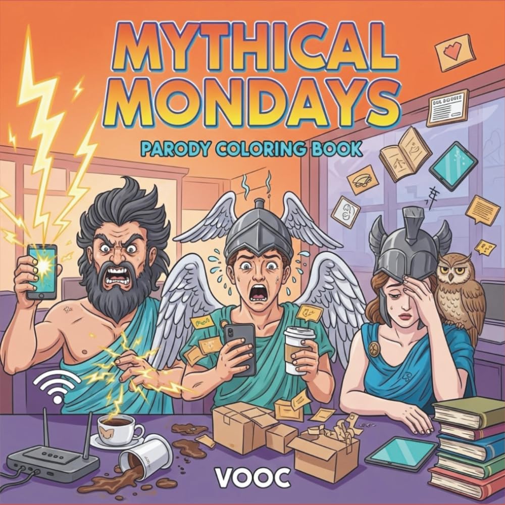 Mythical Mondays: Parody Coloring Book for Adults with Greek Gods Dealing with Modern Life Problems - Relatable Humor for Stress Relief (Pawsitively Naughty - Funny and Cute Coloring)