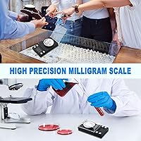 Vista 6 de Báscula miligramos de 1.76 oz/0.00 oz, báscula de precisión de gramo de mini quilates para medicina en polvo, joyas, gemas, recarga, laboratorio