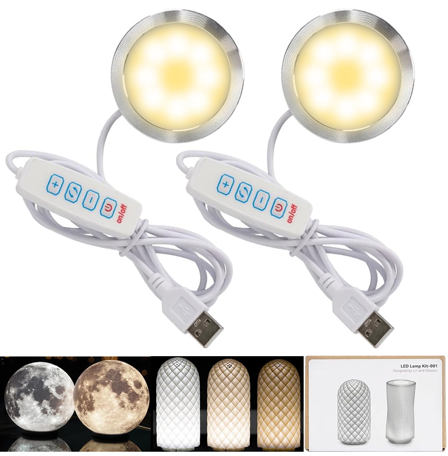 3 x 3 kleuren led-lampen voor 3D-printers, nachtlampmodellen, reserveonderdelen voor 3D-printaccessoires, led-lampset voor Bambu Lab A1/A1 Mini