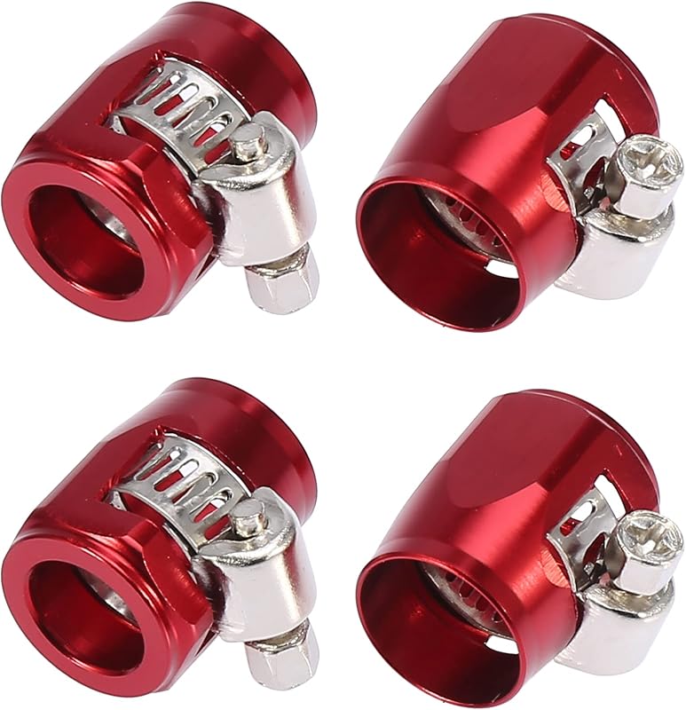 Abraçadeira finalizadora de mangueira AN6 X AUTOHAUX vermelha – Kit com 4 unidades