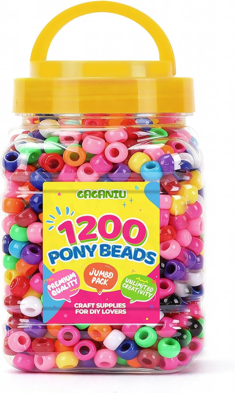 1100+ pcs Pony Beads Bulk for Bracelet,Multi-Colored Making Beads Bulk for Hair Braiding DIY Crafts Kandi Jewelry Key Chains and Ornaments Decorations Boxed
