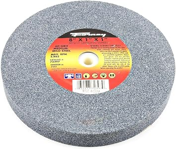 Forney 72398 Bench Grinding Wheel, Vitrified with 1-Inch Arbor, 36-Grit, 8-Inch-by-1-Inch