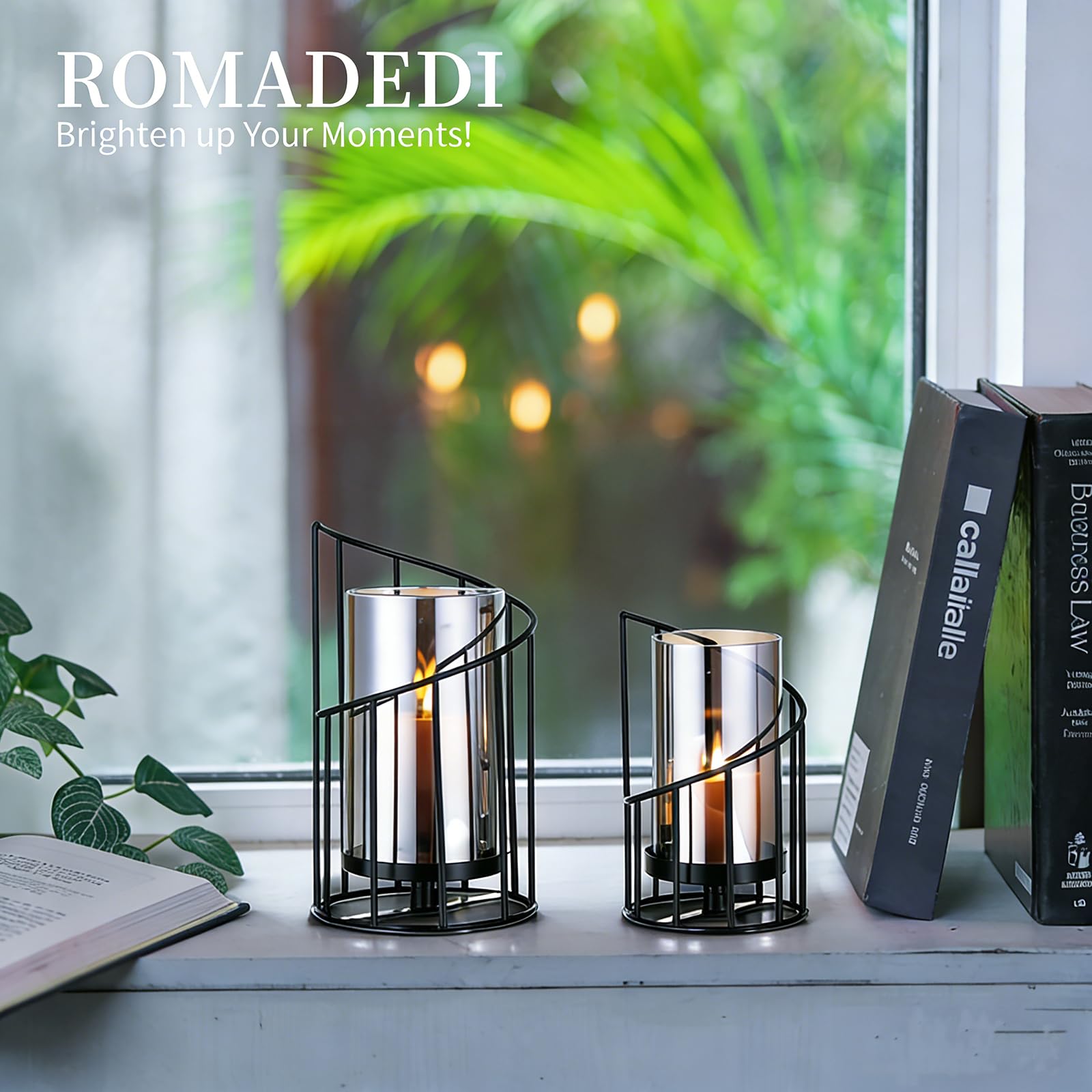 Romadedi Glazen cilinders vaas voor tafeldecoratie: set van 3 glazen cilinders voor bloemen, bruiloft, windlicht en kaarsen in eettafel en woonkamer
