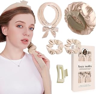 Locken Ohne Hitze,Samt Lockenwickler Über Nacht mit Schlafmütze, Hair Curler DIY