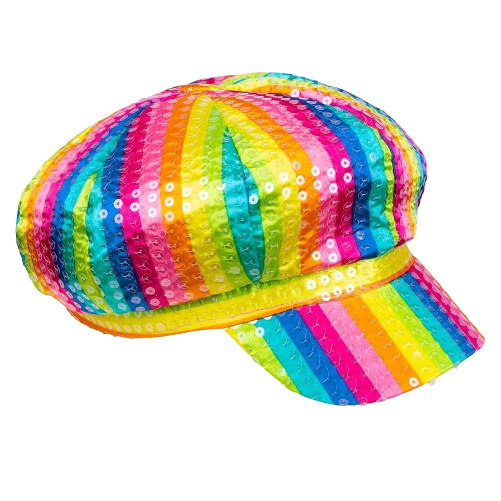 GWAWG Lollipop Rainbow Clown Hat for Adults, Funny Party Hat with Sequins, Colourful Clown Accessory for Carnival, Fancy Dress, Halloween, Candy Costume for Men and Women, Funny Headpiece