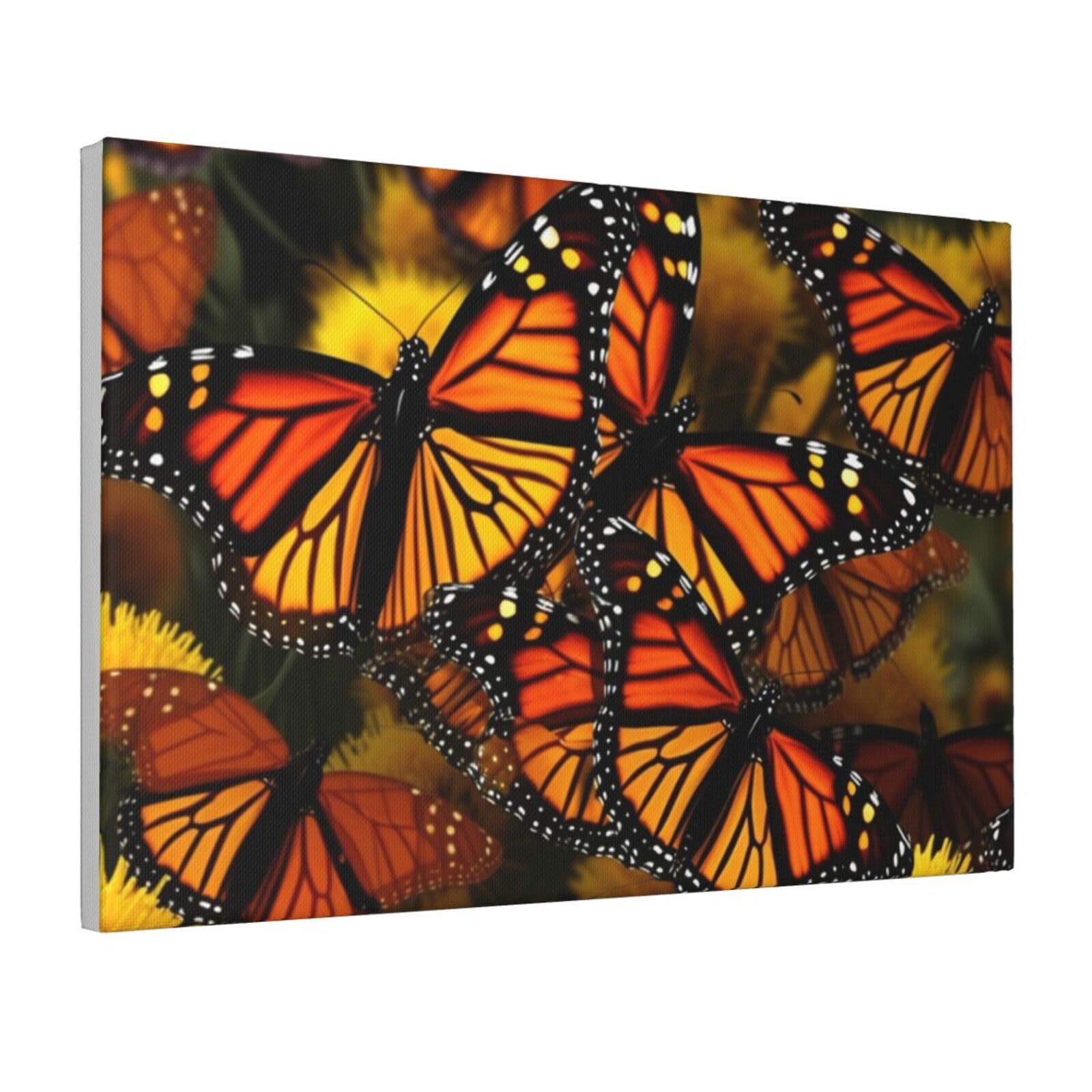 Framed Wall Art for Living Room Art Work, Monarch Butterflies Picture Prints Modern Office Wall Paintings Poster Aesthetic Wall Decorations for Home Decor Ready To Hang 16"x24"