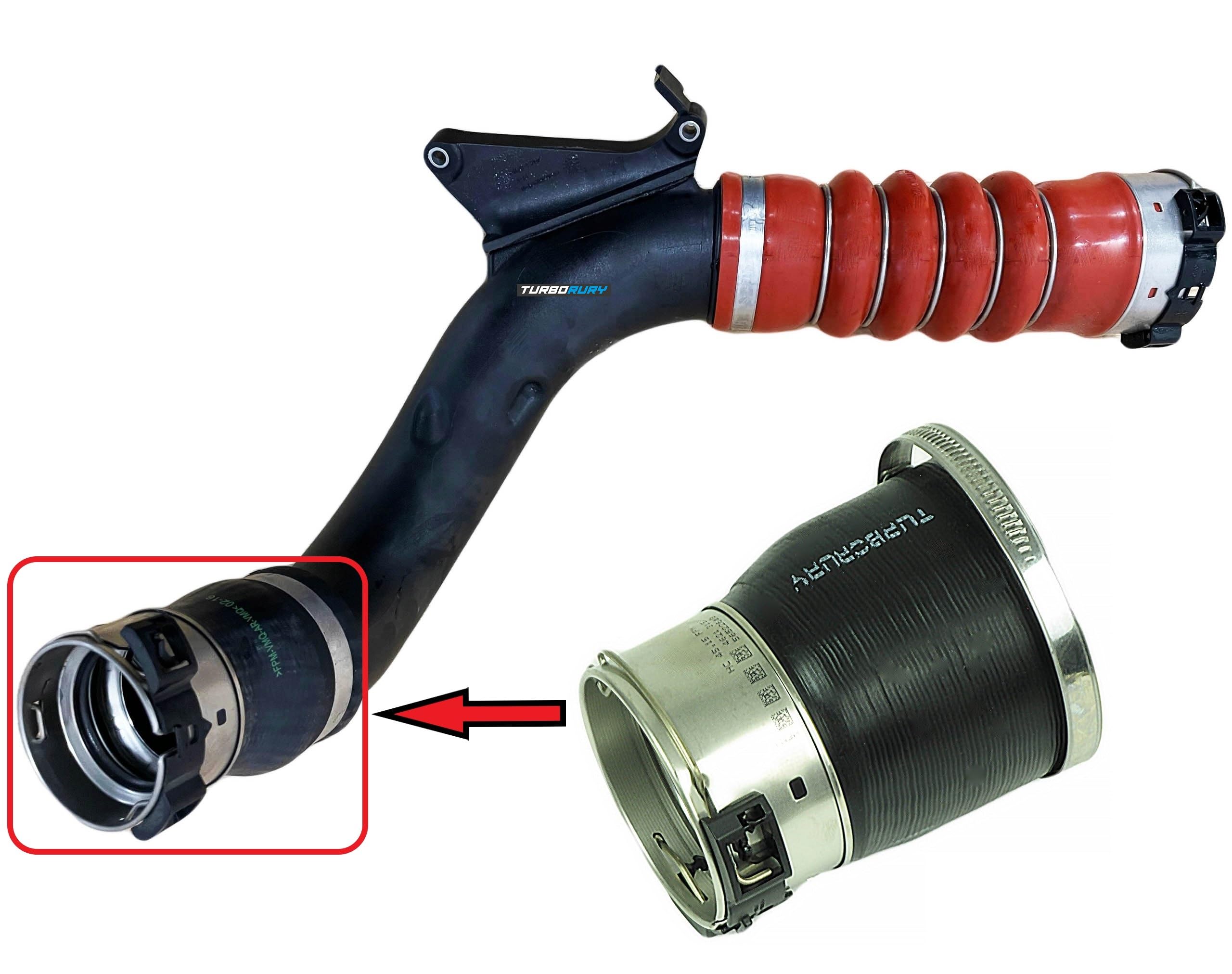 Sostituzione Tubo intercooler Turbo - Compatibile con BMW X1 e Compatibile con BMW X2 - Numero OE 11618576283, 1161-8576283, 8576283, 11618580137, 1161-8580137, 8580137, 11612805662