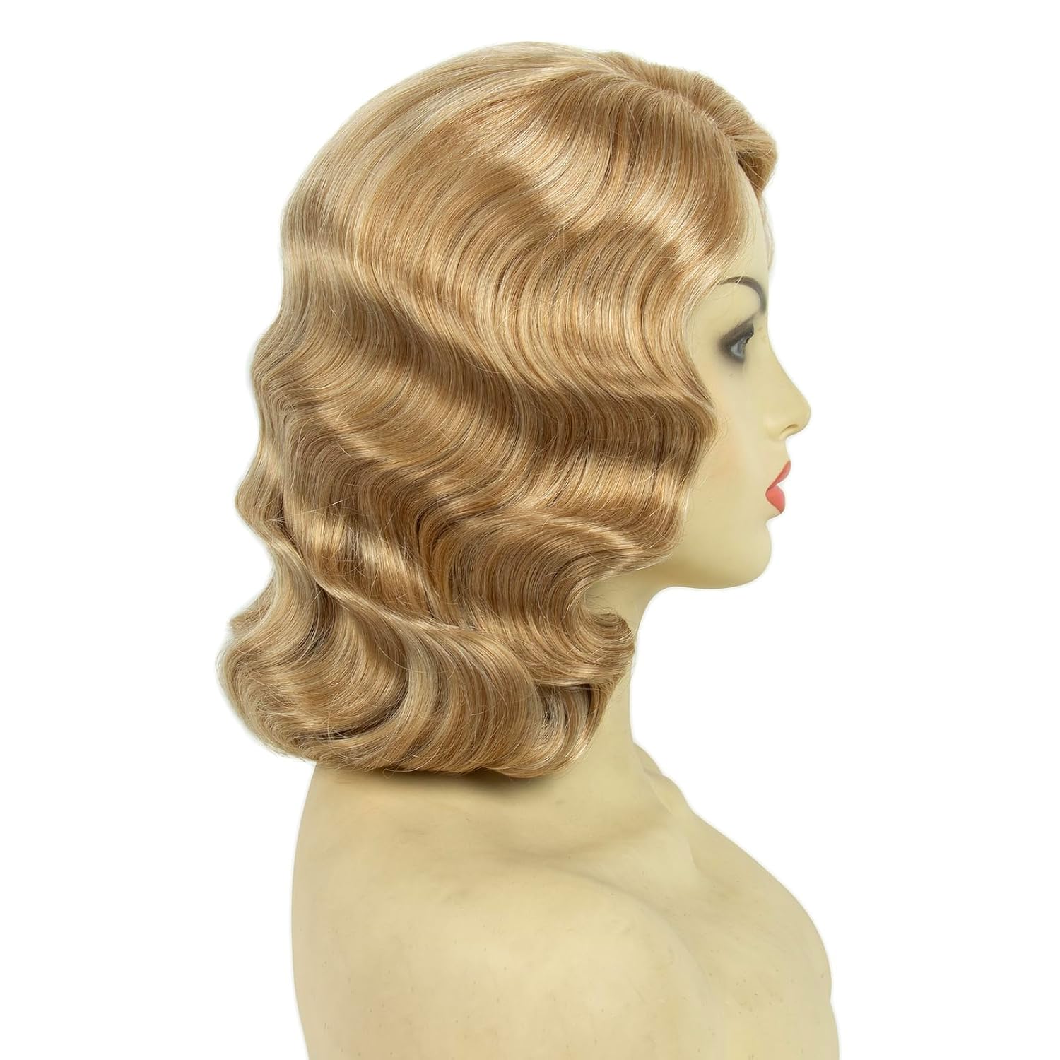 Long Blonde 1920s Wig for Women Gatsby roaring 20s Finger Wave Party Wigs Synthetic Full Vintage Wigs for Womens Lady Cosplay Costume Fancy Dress 1920 Flapper Wig