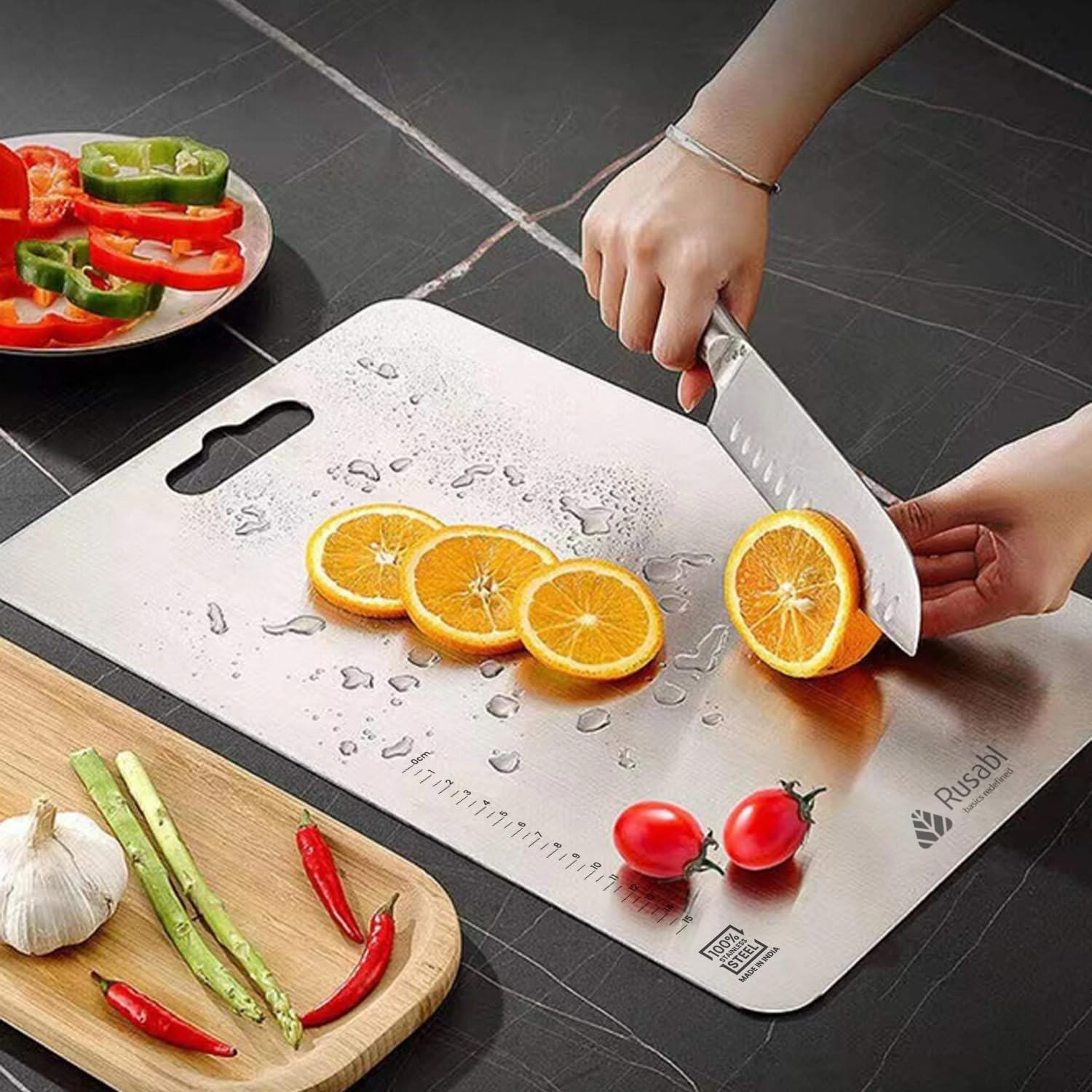 See full amazon price history chart for Rusabl Stainless Steel Chopping Board for Kitchen with Handle (31 x 22cm, Large), BIS Certified, Anti-Rust, Non-Slip & Unbreakable Cutting Board for Slicing Fruits, Vegetables, Kneading Dough Rusabl Stainless Steel Chopping Board for Kitchen with Handle (31 x 22cm, Large), BIS Certified, Anti-Rust, Non-Slip & Unbreakable Cutting Board for Slicing Fruits, Vegetables, Kneading Dough (B0C1YZCL9P) Amazon Price History, Amazon Price Tracker