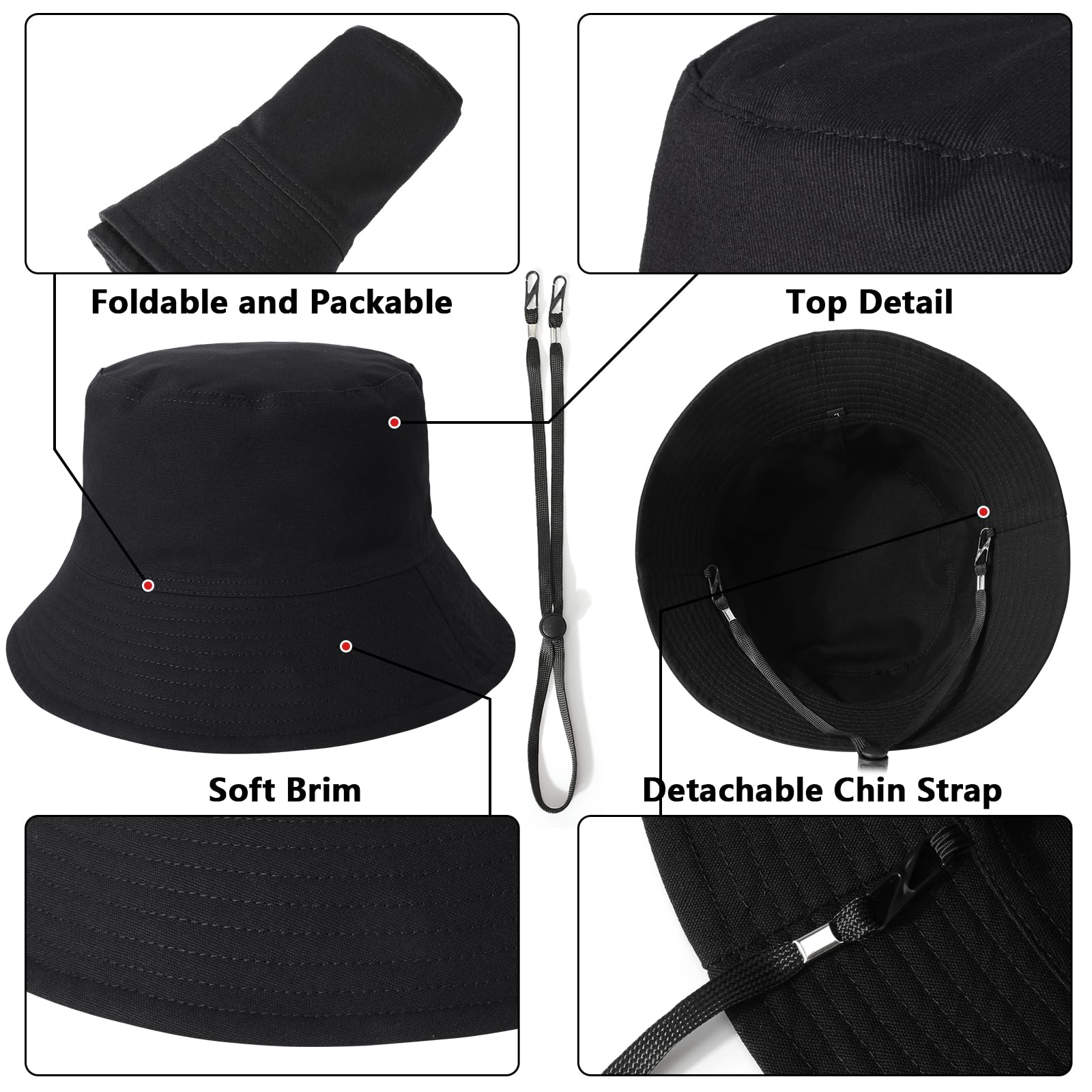 TAGVO XX-duży kapelusz typu bucket unisex, duży, dwustronny, bawełniany kapelusz przeciwsłoneczny, ponadwymiarowa dwustronna ochrona przed promieniowaniem UV, czapka wędkarska na wakacje, wędkowanie