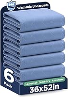 Vista 10 de Almohadillas de incontinencia impermeables reutilizables para cama de incontinencia lavables, 8 tazas de absorción, protector de colchón