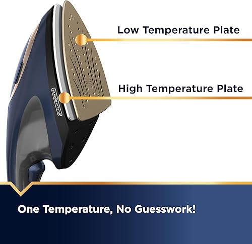 Miniatura 2 de BLACK+DECKER Press & Steam - Plancha y vaporera 2 en 1, 180% más de vapor y tecnología de una temperatura, suela de cerámica, segura en todo tipo de