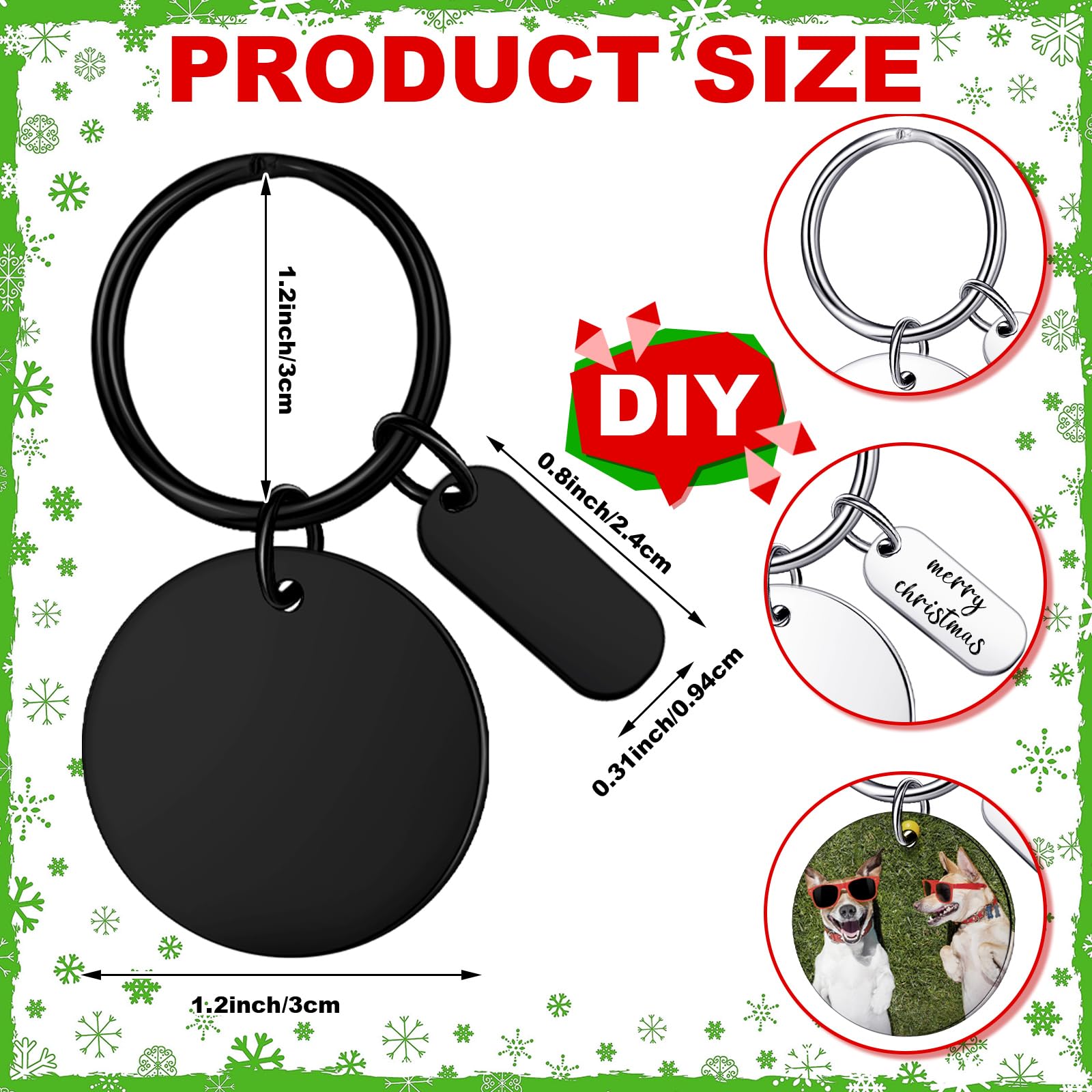 Gisafai Gravierbare Metall-Schlüsselanhänger aus Edelstahl, Rohlinge für Heimwerker, Firmenjubiläen, Basteln, Geschenke, 30 Stück