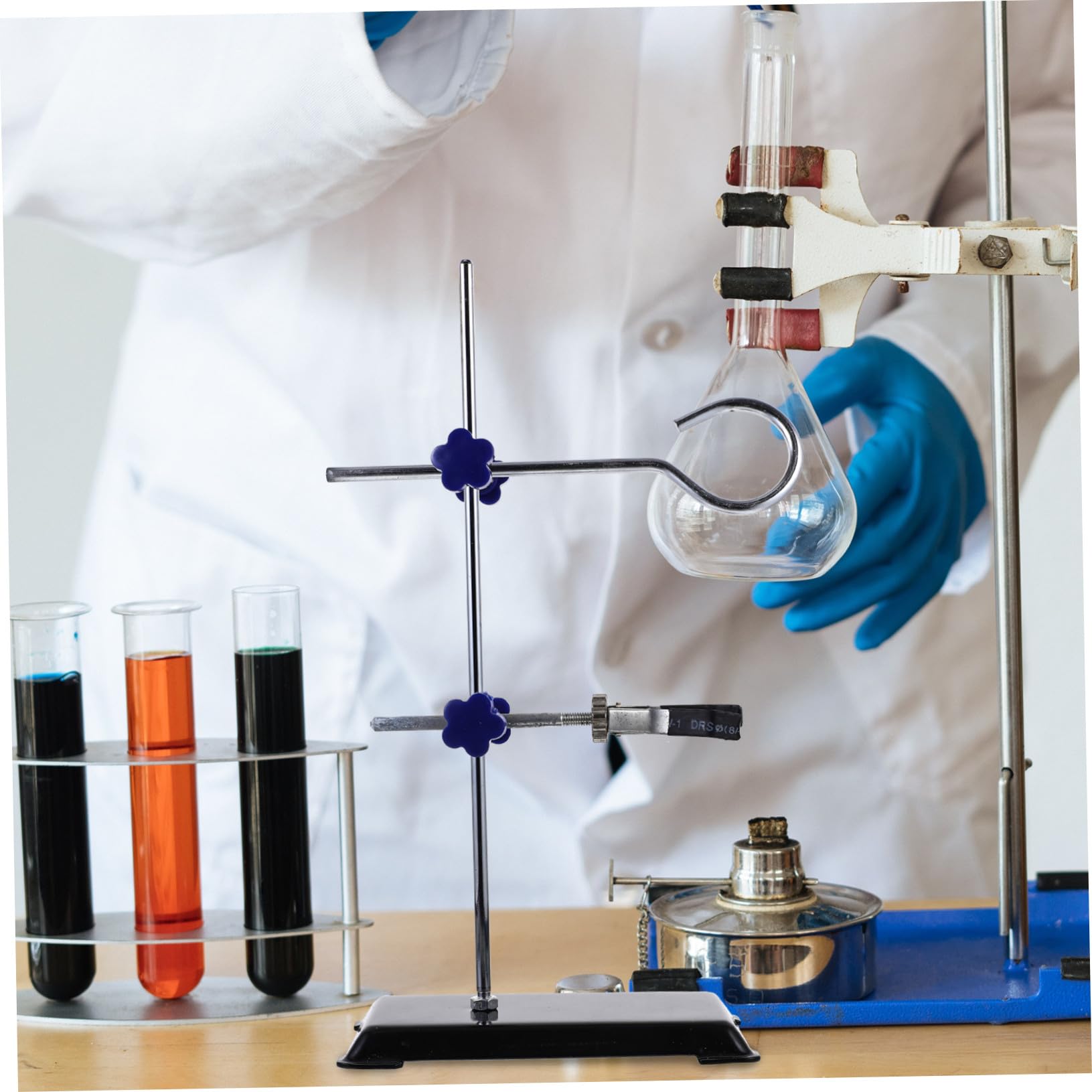 INOOMP Support de Laboratoire Portable Cadre Miniature Plusieurs styles en Fer Antirouille et Robuste de 30 Cm Plusieurs styles pour Expériences Chimiques et Équipement Scientifique