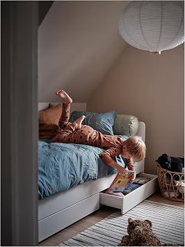 IKEA SLÄKT Bed Frame with underbed and Storage, 90x200 cm, White