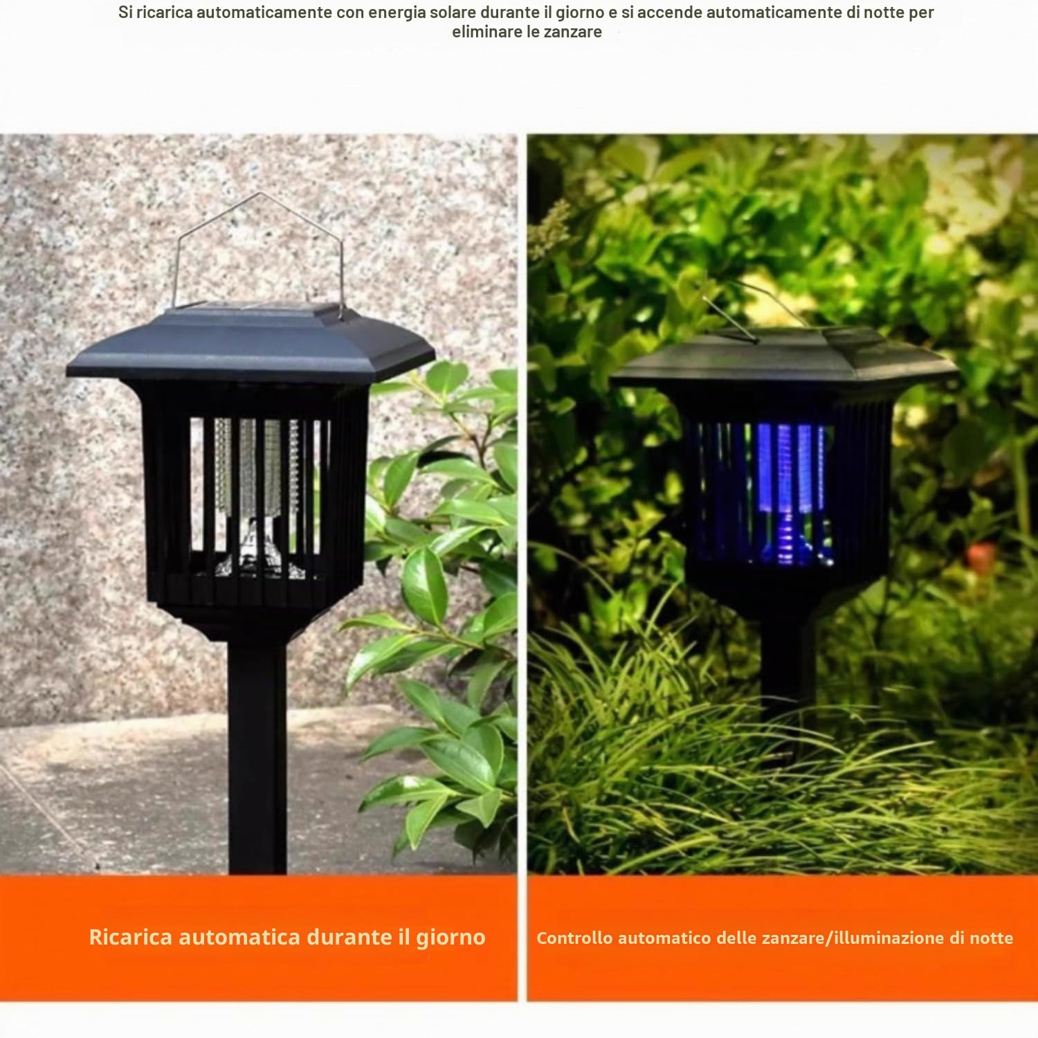 2/4 repellenti per zanzare da esterno ad energia solare, repellenti per zanzare impermeabili con pannelli solari, utilizzati per cortile, giardino, cortile posteriore, lampade per zanzare da campeggio