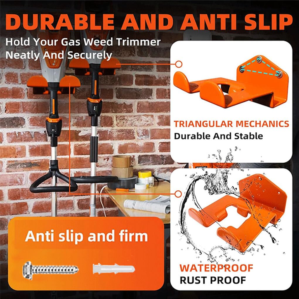 Soporte para cortacésped montado en la pared, 2 pack/lote, para una cómoda organización de herramientas, gancho para cortacésped de resistencia, almacenamiento de Metal