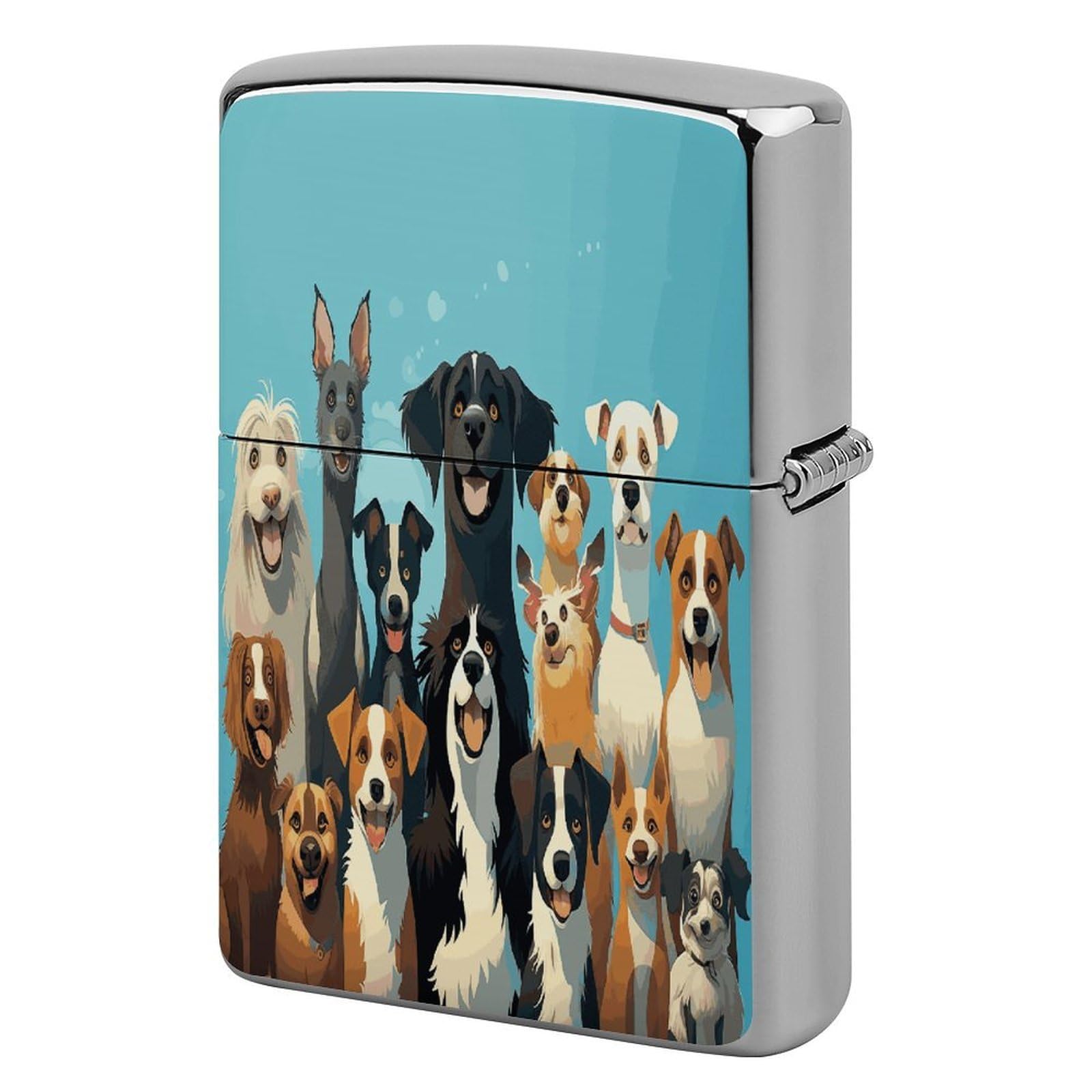 Btcowzrv Style Group Of Dogs Metal Lighter Case Sleeve Cover Holder