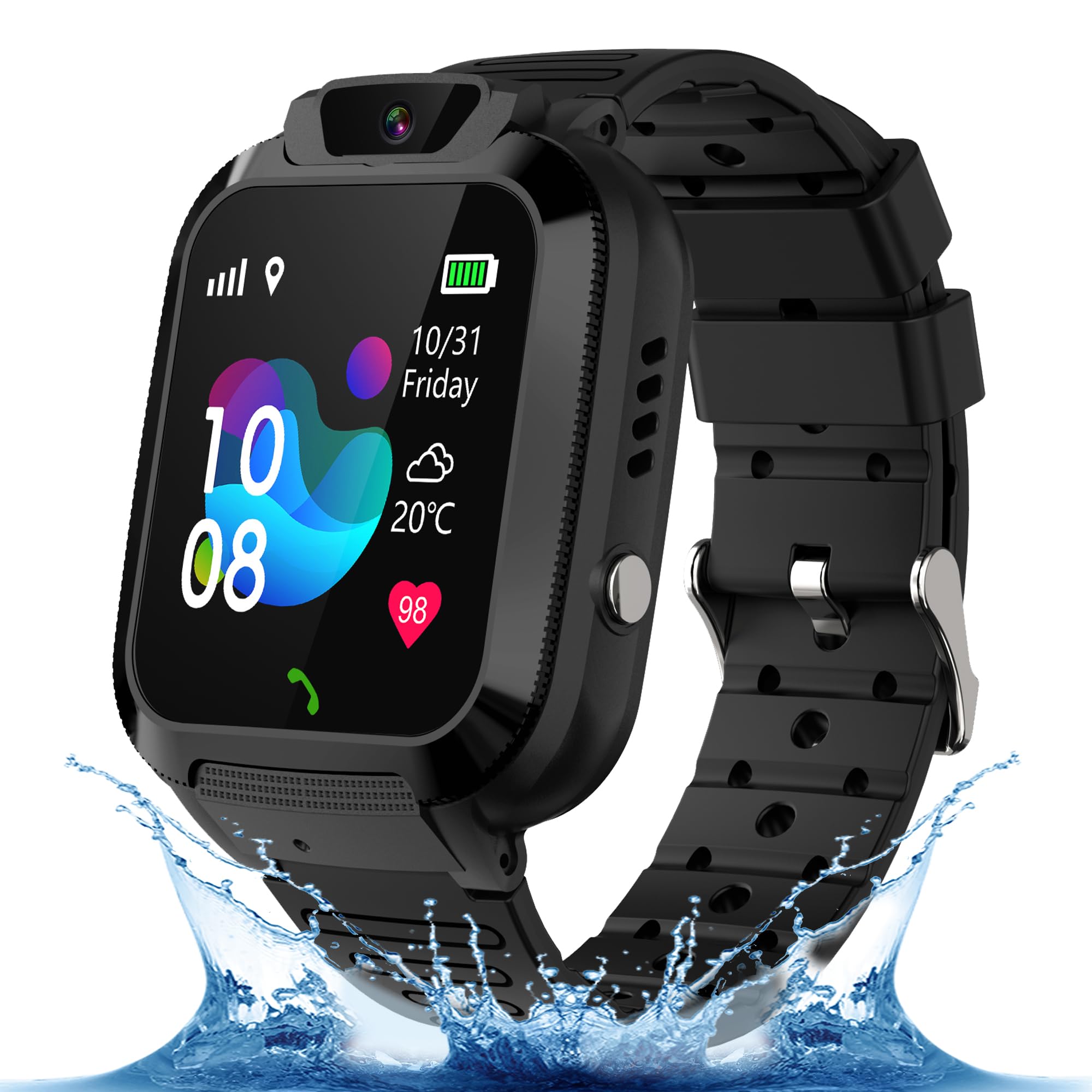 Smart Watch Child Camera, Alarm Clock, Games, Class Mode, Chat, Contact, GPS Watch Children Gift 4-15 Children