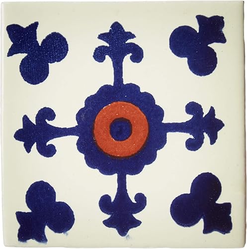 Miniatura 2 de Cerámica Talavera Azulejo Mexicano 4x4 ", 9 Piezas (NO Adhesivos) Calidad de Exportación A1! - EX416A