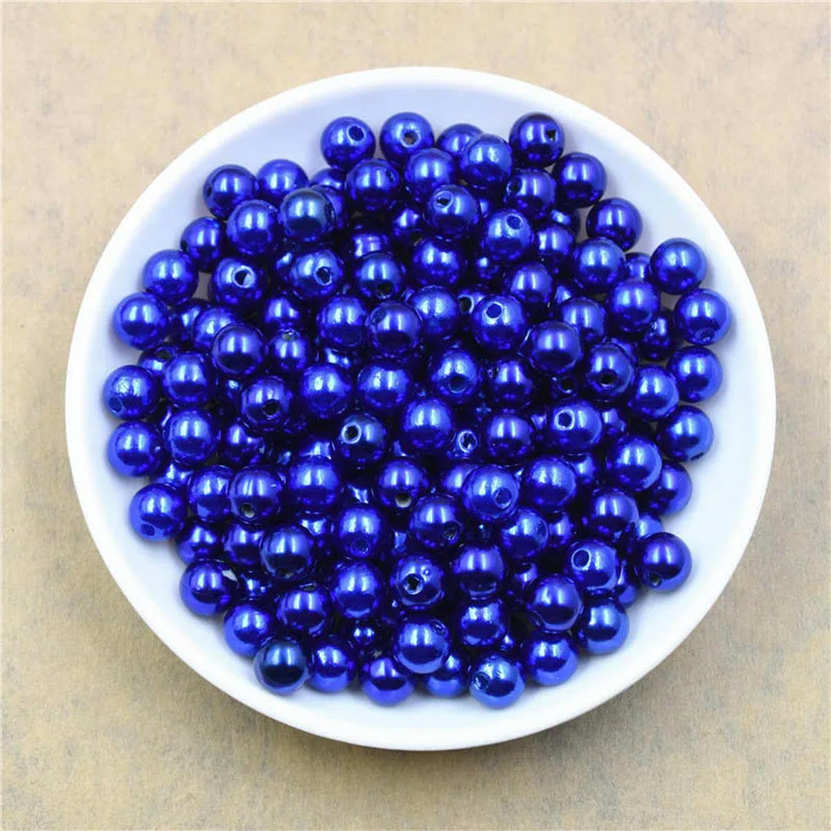 HUIOYG 50-1000Pcs with Hole ABS Imitation Pearl Bead 4/6/8/10/12MM for DIY Jewelry