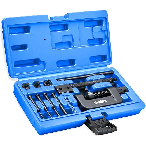 15Pcs Motorcycle Chain Breaker and Rivet Tool Kit - Universal Chain Tool for Sizes 25 to 630, Chain Link Removal Tool for Dirt Bike, Bicy, ATV (Blue)