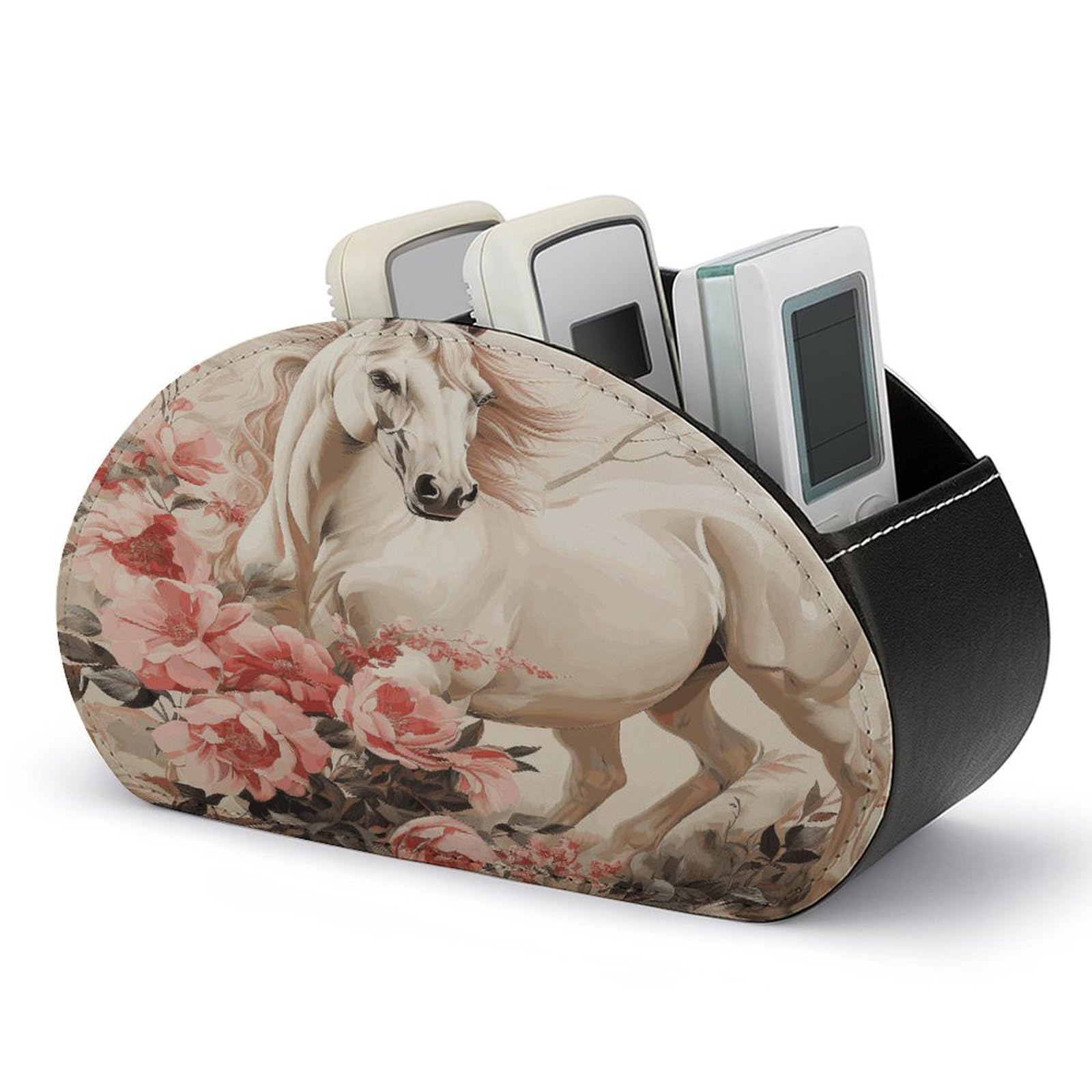 Btcowzrv Style Horse Image Remote Control Holder With 5 Compartments