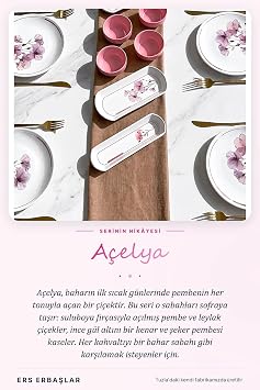 Açelya Rölyefli 14 Parça 6 Kişilik Kahvaltı Takımı