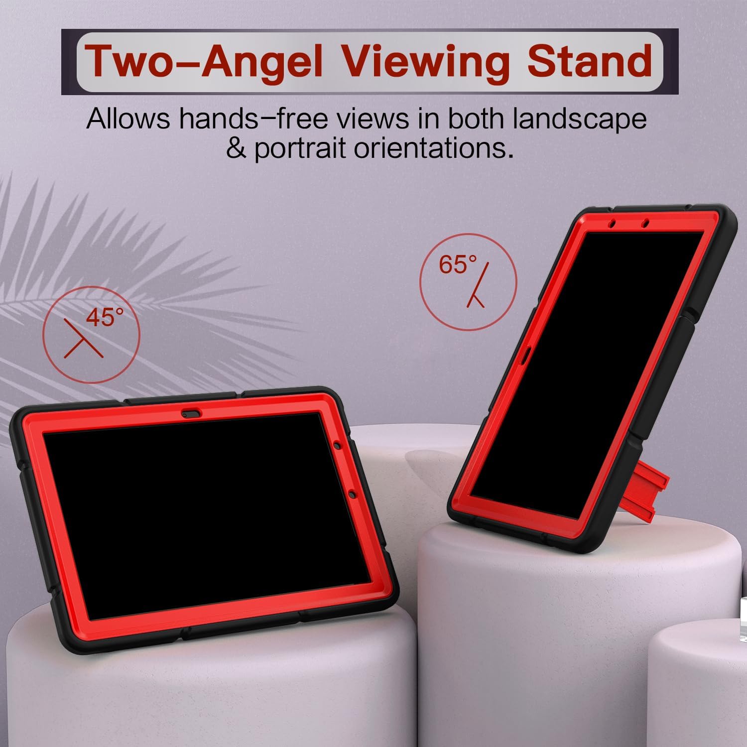 Grifobes (for 13th/11th Generation 2023/2021 Release) Tablet 10/10 Plus, Tablet 10 Kids/Kids Pro, 3-in-1 Heavy Duty Shockproof Rugged Protective Cover with Stand (Black+Red+Red)