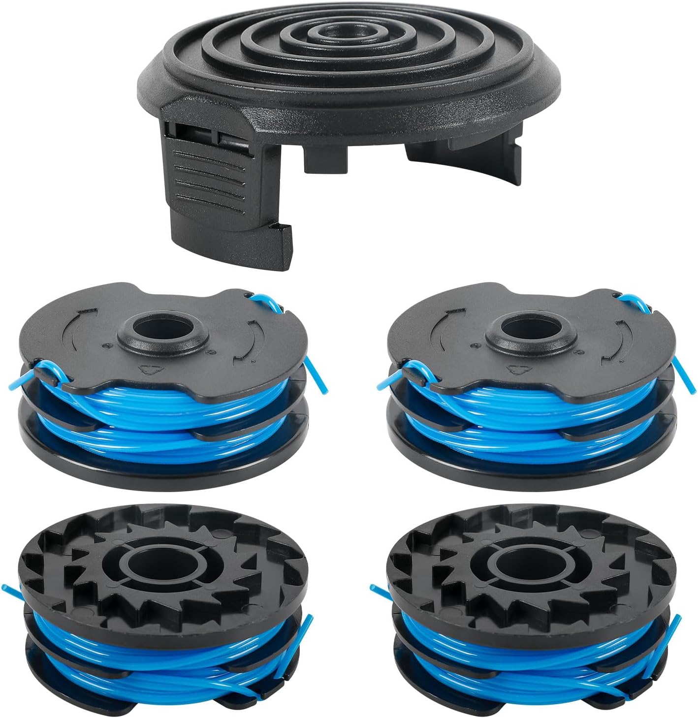 20115E-B Trimmer Spool Line Compatible with Harbor Freight 20115E-B Bauer Corded 5.5 Amp 15 Inch String Trimmer, 27FT 0.065", 4 Spool & 1 Cap