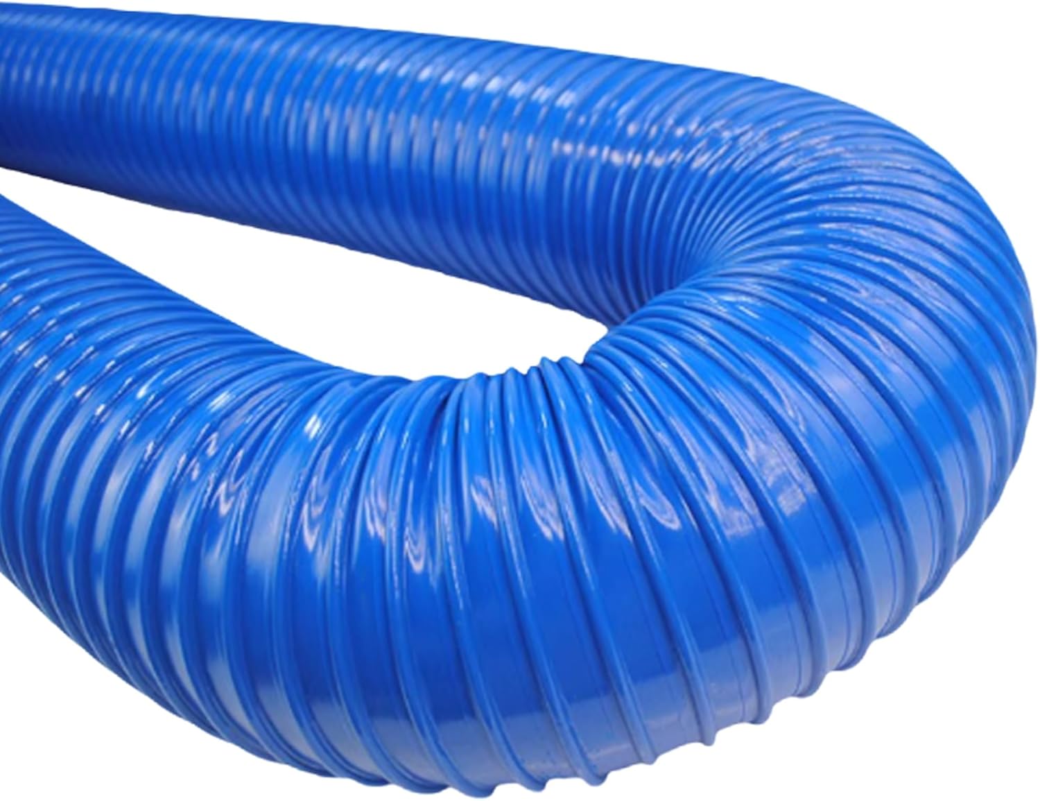 Blue PVC Rubber Telescopic Hose, dust Pipe, Soft, Corrugated Ventilation Tube, Industrial Vacuum Tube（500cm）(170mm)