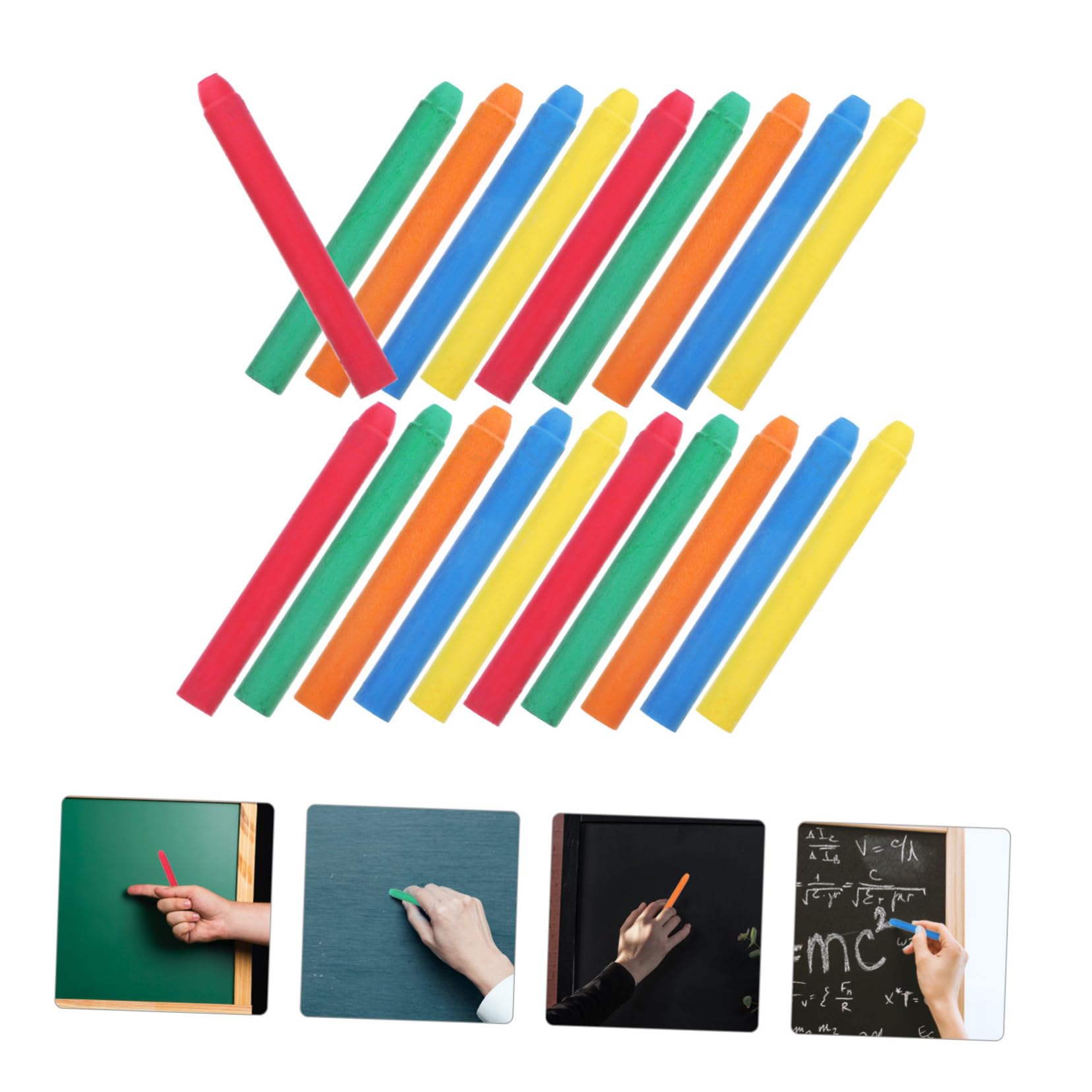 60 Pièces Craies Colorées Solubles Eau sans Poussière Adaptées Aux Enseignants Craie de Trottoir pour Tableau et Utilisation Intérieure Extérieure