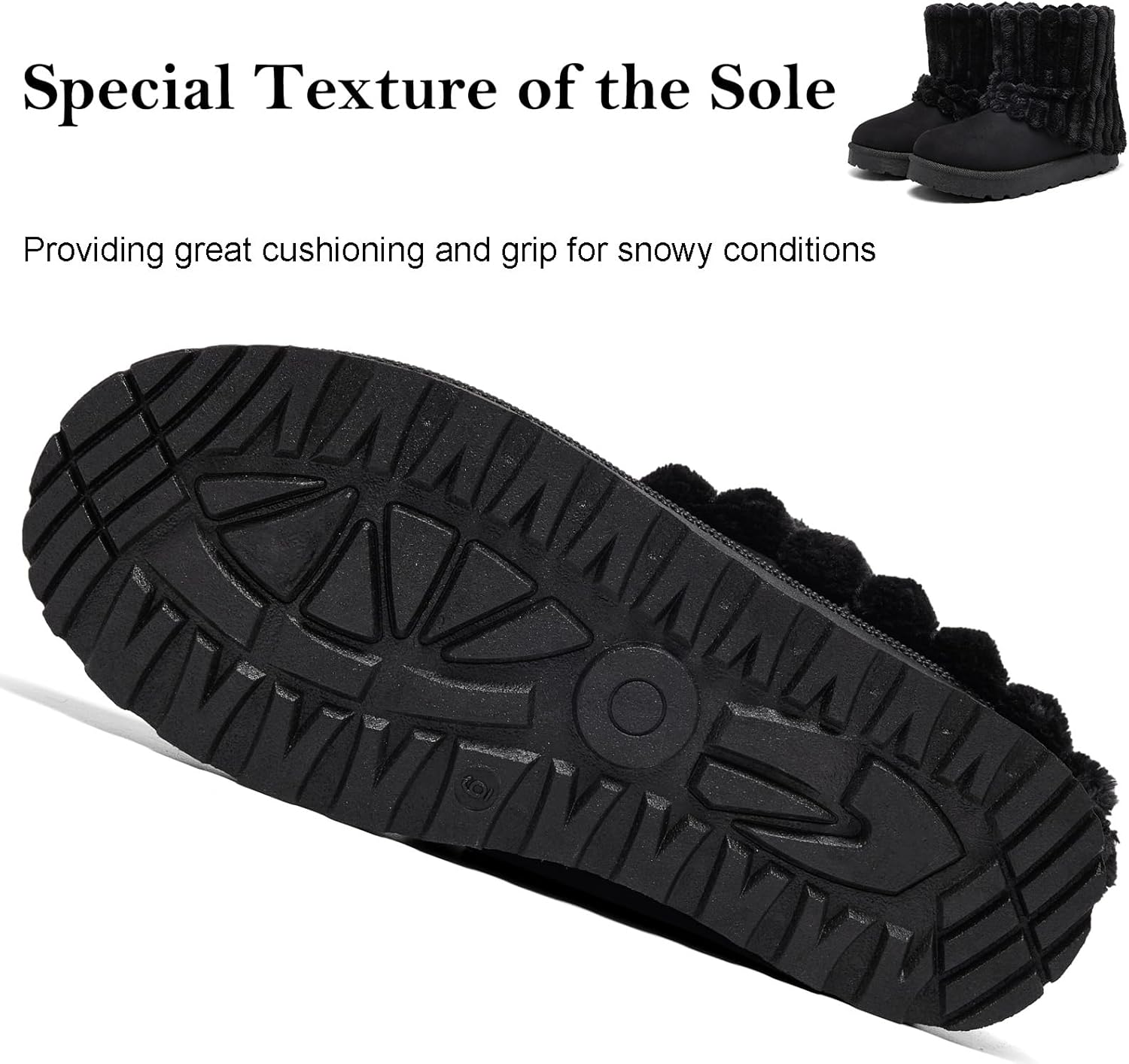 Women's Platform Suede Ankle Snow Boots Winter Warm Fuzzy and Plush Fur Lined Anti-Slip Short Pull On Cuff Boots - Image 6