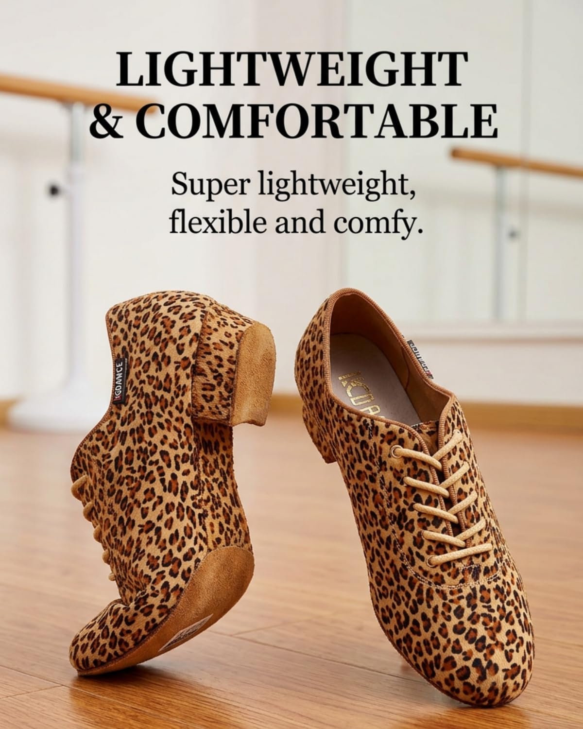 Hixingo Chaussures de Danse Grand Confort Femme Talon 3.5 CM, Chaussures de Danse Latine Femme Bout Fermé pour Salsa Bachata, Jazz, Latin, Standard, Rumba, Cha Cha