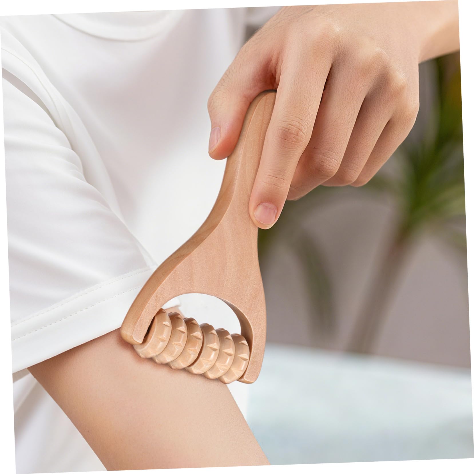 Mikinona Masajeador de Pies y Cuello Compacto 2 Piezas Rodillos de Madera Ergonómicos para Masaje de Hombros, Puntos de Acupuntura, Uso Doméstico y Portátil, Herramienta Profesional