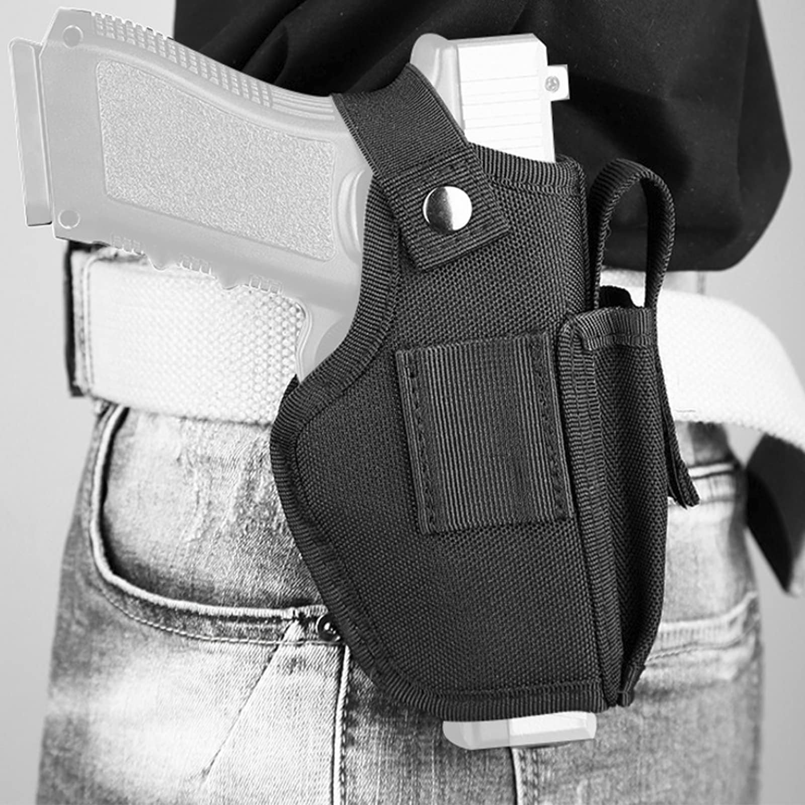 Gun Holsters for Concealed Carry, Gun Holster w/Magazine Pouch Inside Outside Waistband, IWB Belt Holster for Right Left Hand, Fits Subcompact Compact Full Size Pistols (1Pack Black)
