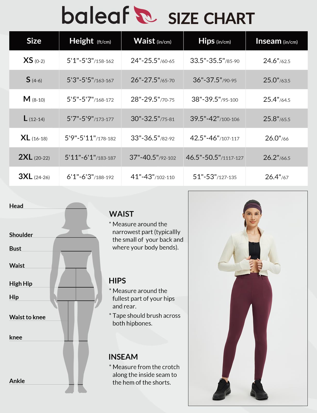 baleaf Leggings termici da donna a vita alta, leggings sportivi con tasche foderate in pile, per allenamento all'aperto, slim fitness