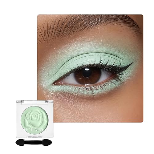 Mint Green Matte Eyeshadow Single, Soft Pastel Light Green Eye