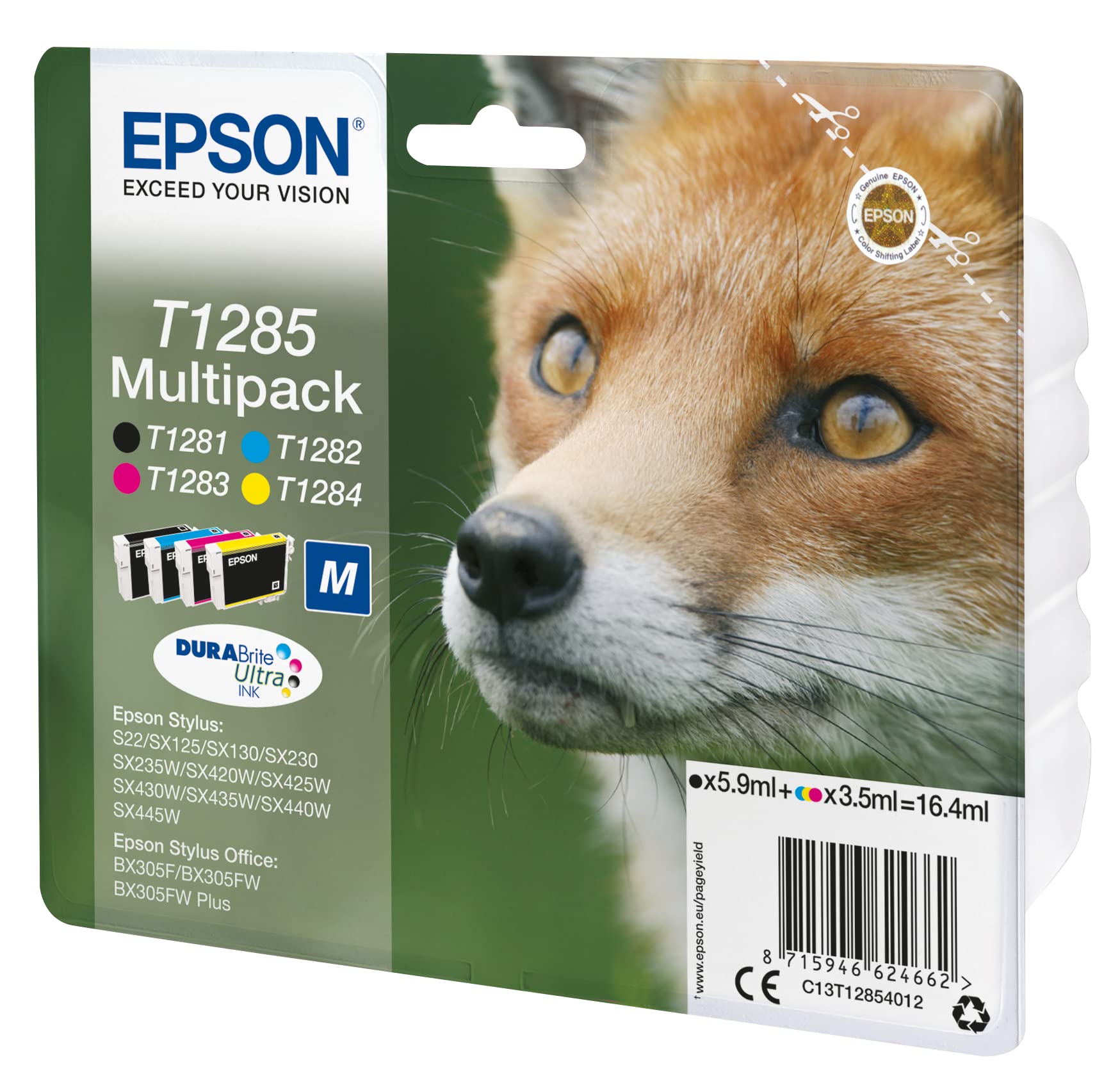 Epson C13T12854022 - Cartucho de tinta, multi-pack (negro, amarillo, magenta, cian)