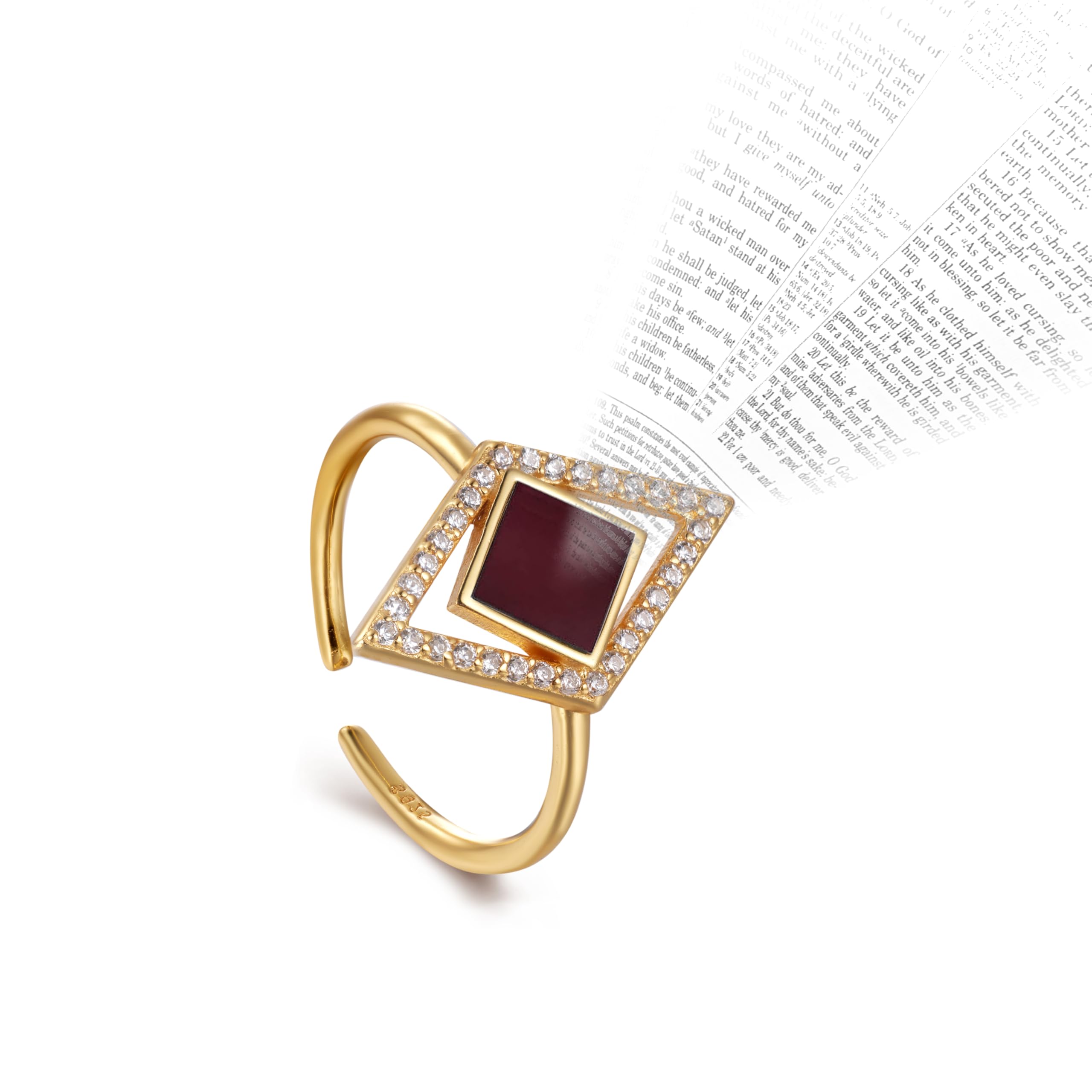 Gold Christian Ring for Women with Nano Bible Chip – Entire New Testament Inside – Elegant, Inspirational Gift for Her, Faith Jewelry for Any Occasion