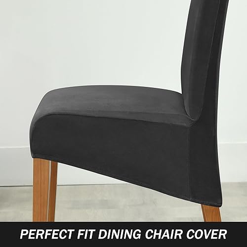 Miniatura 5 de Fundas elásticas para sillas de comedor, fundas protectoras de terciopelo suave para sillas Parson de gran tamaño, fundas protectoras extraíbles
