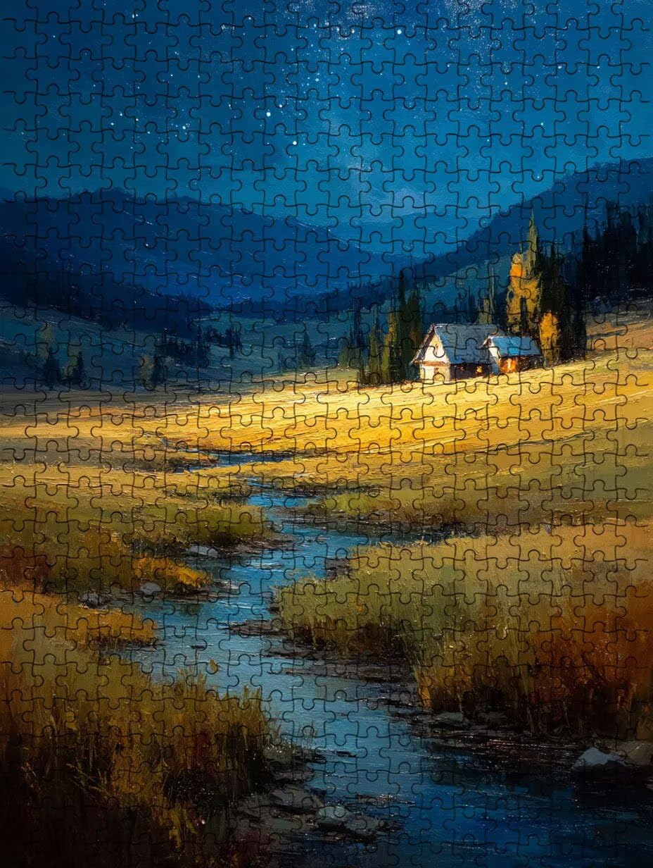 Foresta Delle Stelle Puzzle 1000 Pezzi, 3D Puzzle per Adulti Impegnativo, Educa Puzzles Artistico, Divertente E Stimolante Puzzles Decorativo per La Famiglia, Regalo e Decorazione Pareti FNKL6-1061
