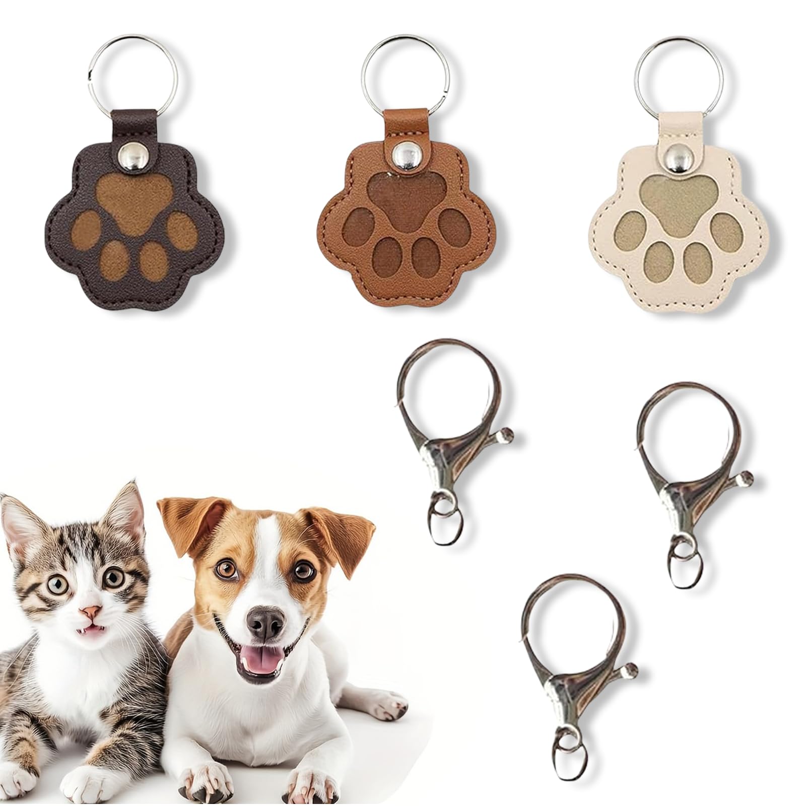 fKiZanthene 3Pcs Dog Fur Keepsake Keyring, Pet Memorial Keychain, Pet Fur Storage Keyring for Hanging on Backpack Wallet Keys​