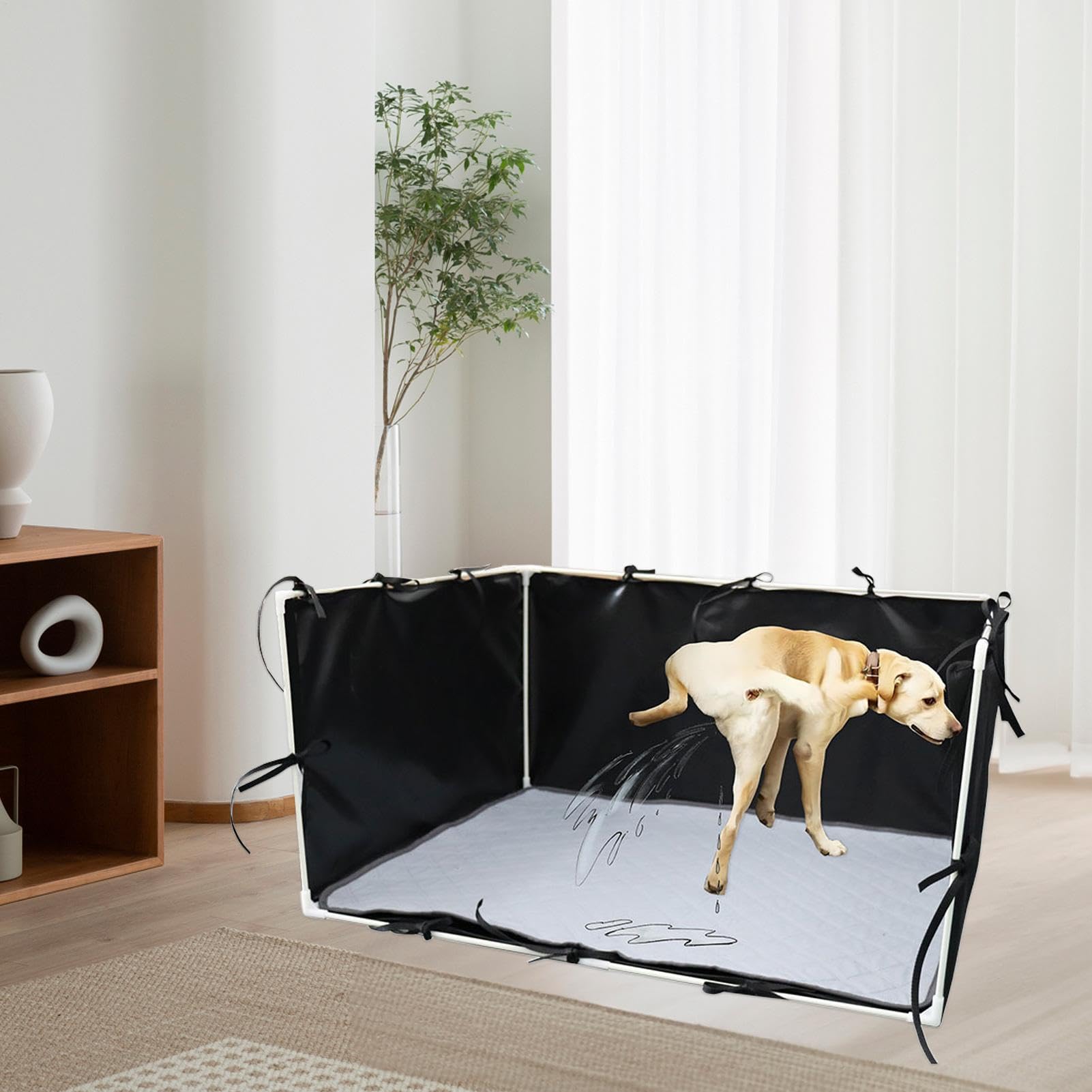 Hundepee -Pad -Halter, Hund Splash Box Guard - Welpen -Toilettenzaun, einfache saubere tragbare Urinpolsterzaun wasserdichtes 600D -