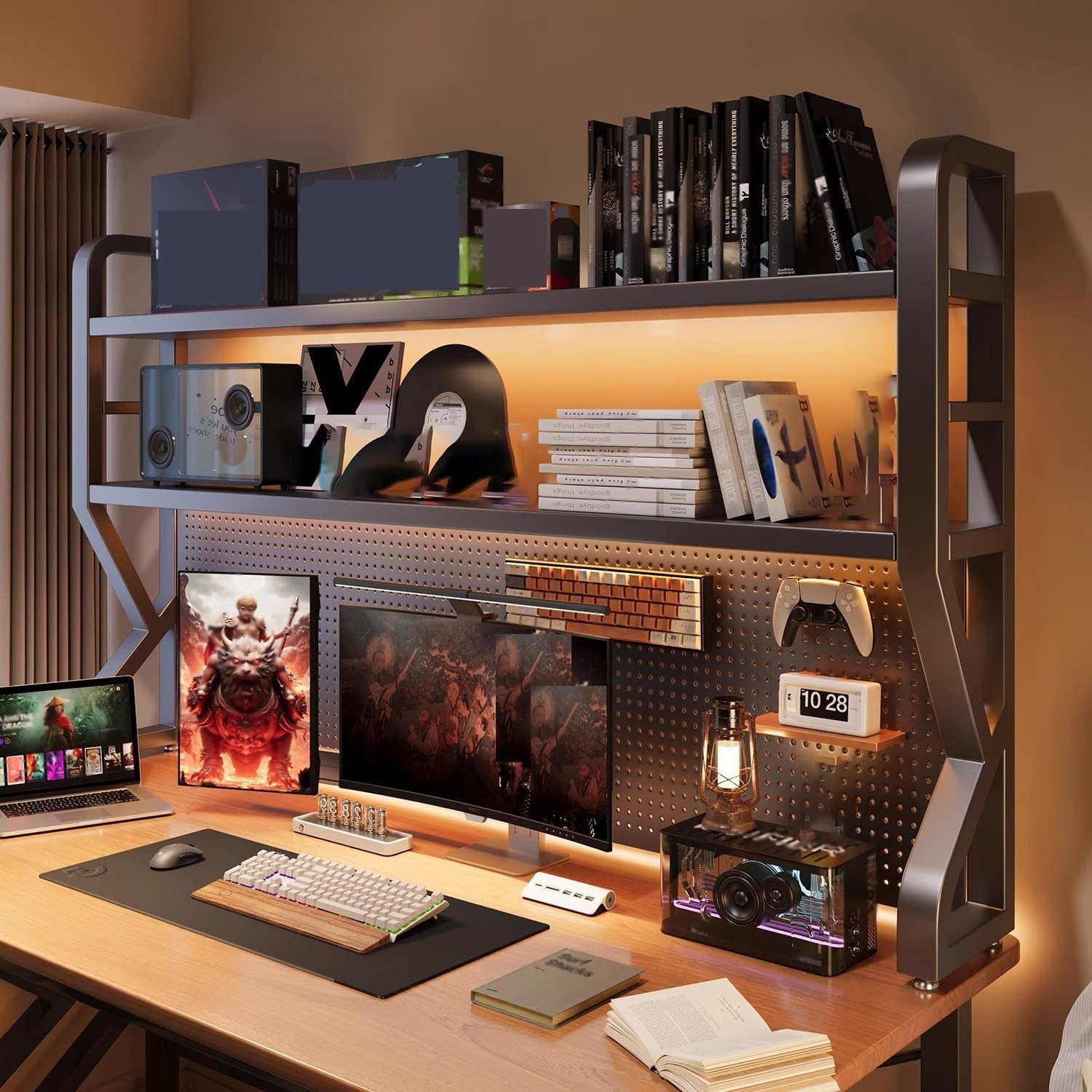 Giantex Bureaurek met 4 open vakken, bureau-organizer met