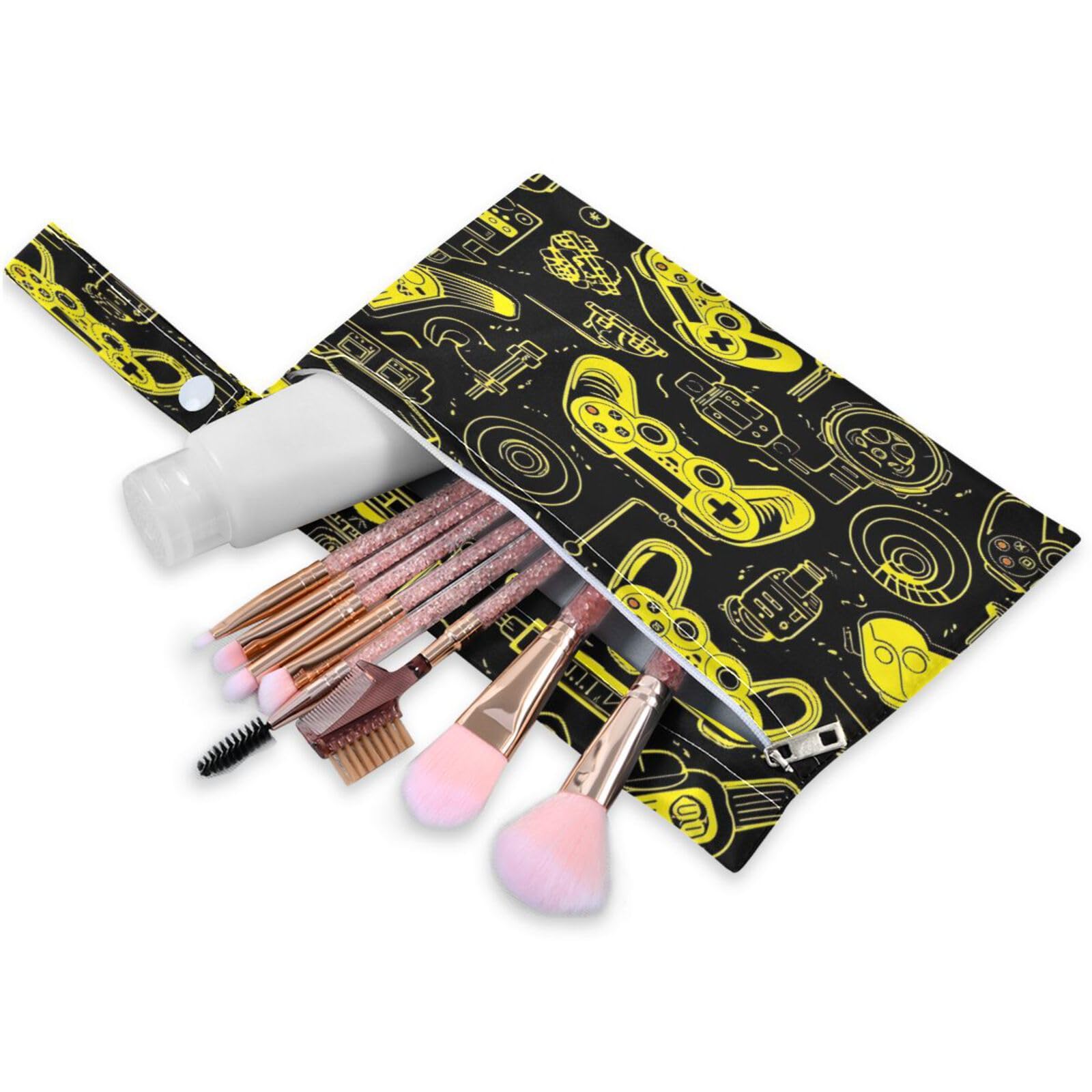 ATTX Colorful Video Game Controllers Wet Dry Bags 2-Pack - Reusable Cloth Diaper Storage for Travel, Beach & Gym | Multi-Use Waterproof Bags for Swimsuits, Baby Clothes, Sports Gear#269