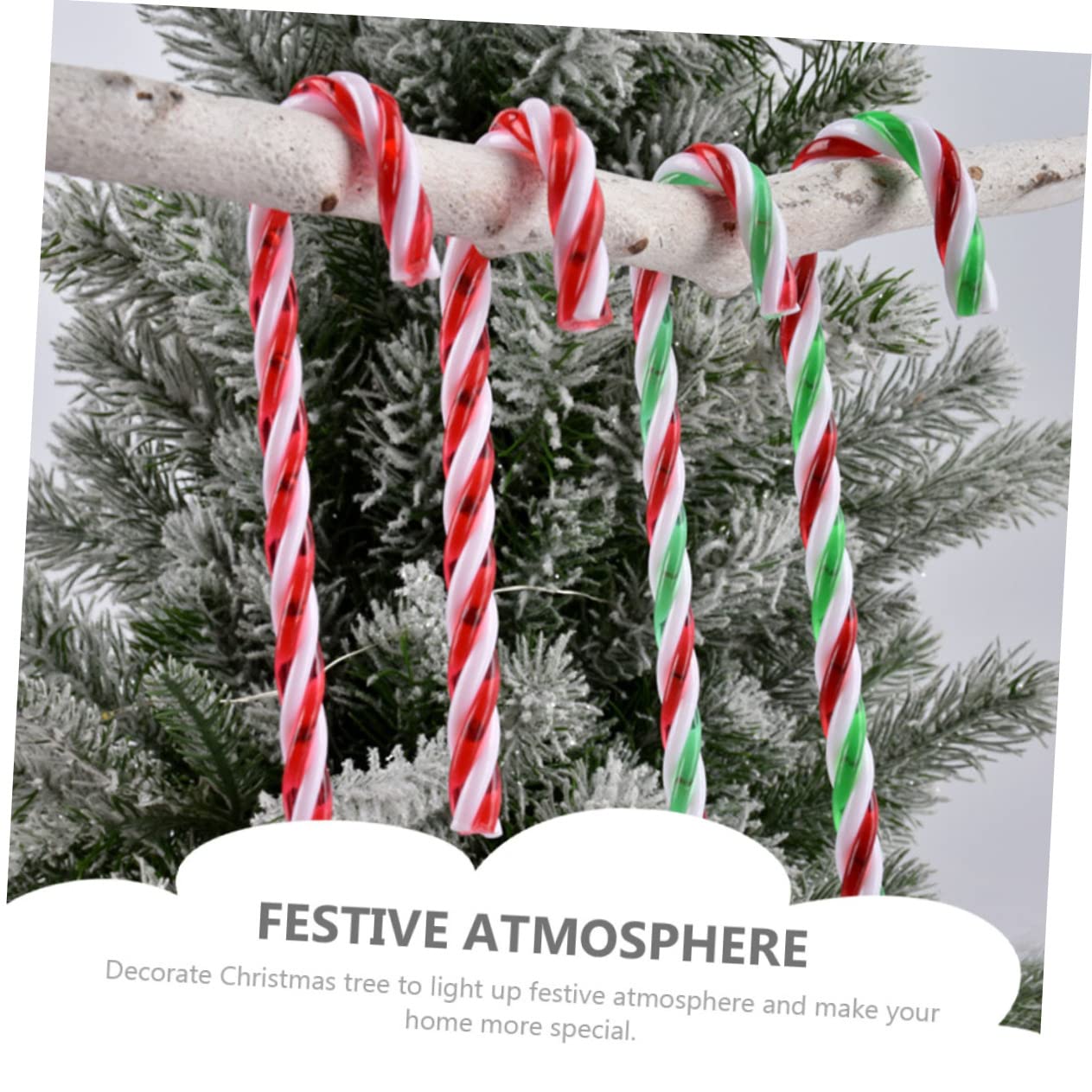 TOPBATHY 48 Piezas Decoraciones De Navidad Colgantes De Piruletas De Navidad Adornos De Baston De Dulces Adornos Navideños Decoración del Árbol De Navidad El Plastico