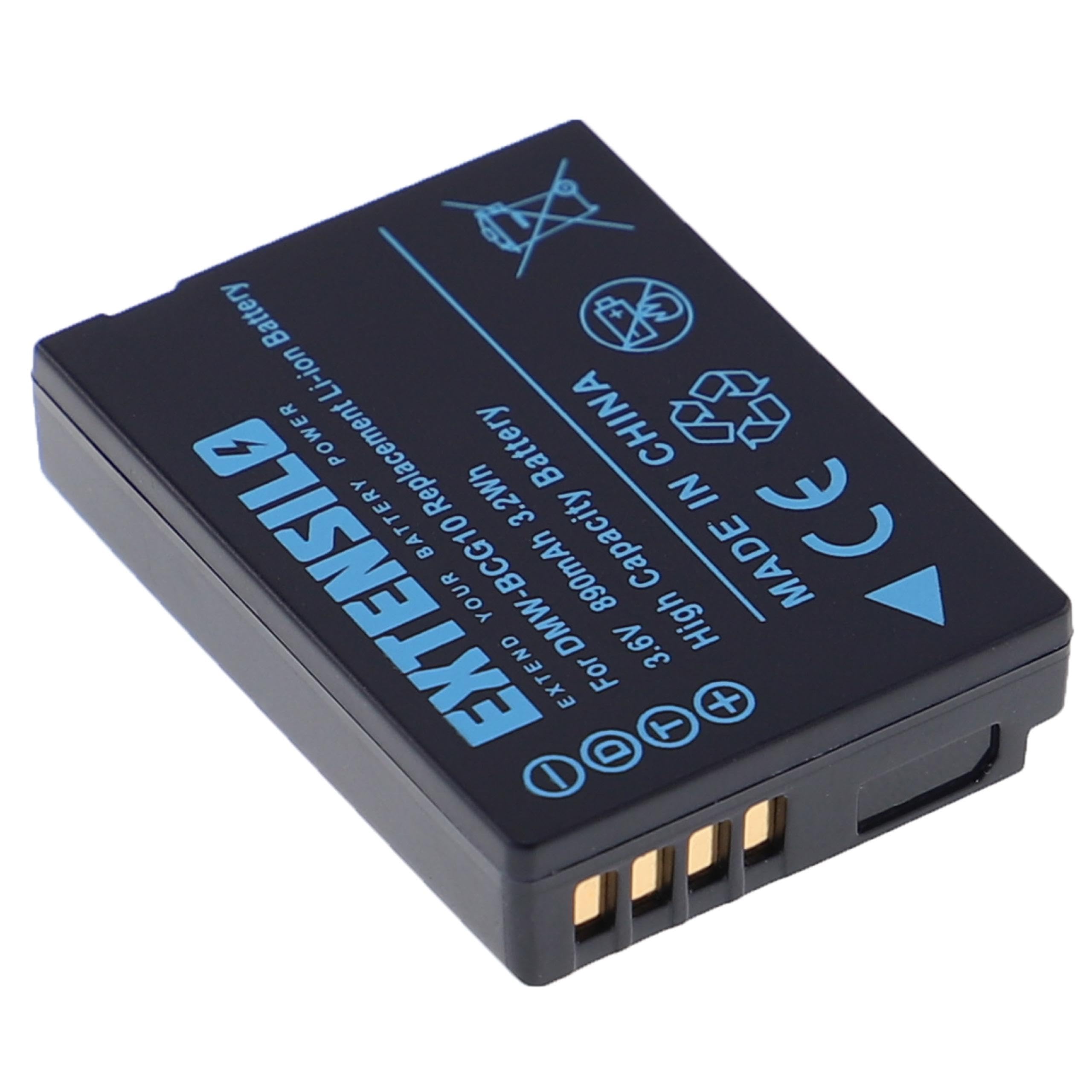 Batteria Sostitutiva Per Panasonic Lumix DMC-TZ25: 3,6V Li-Ion, 890mAh, Ricambio Compatibile