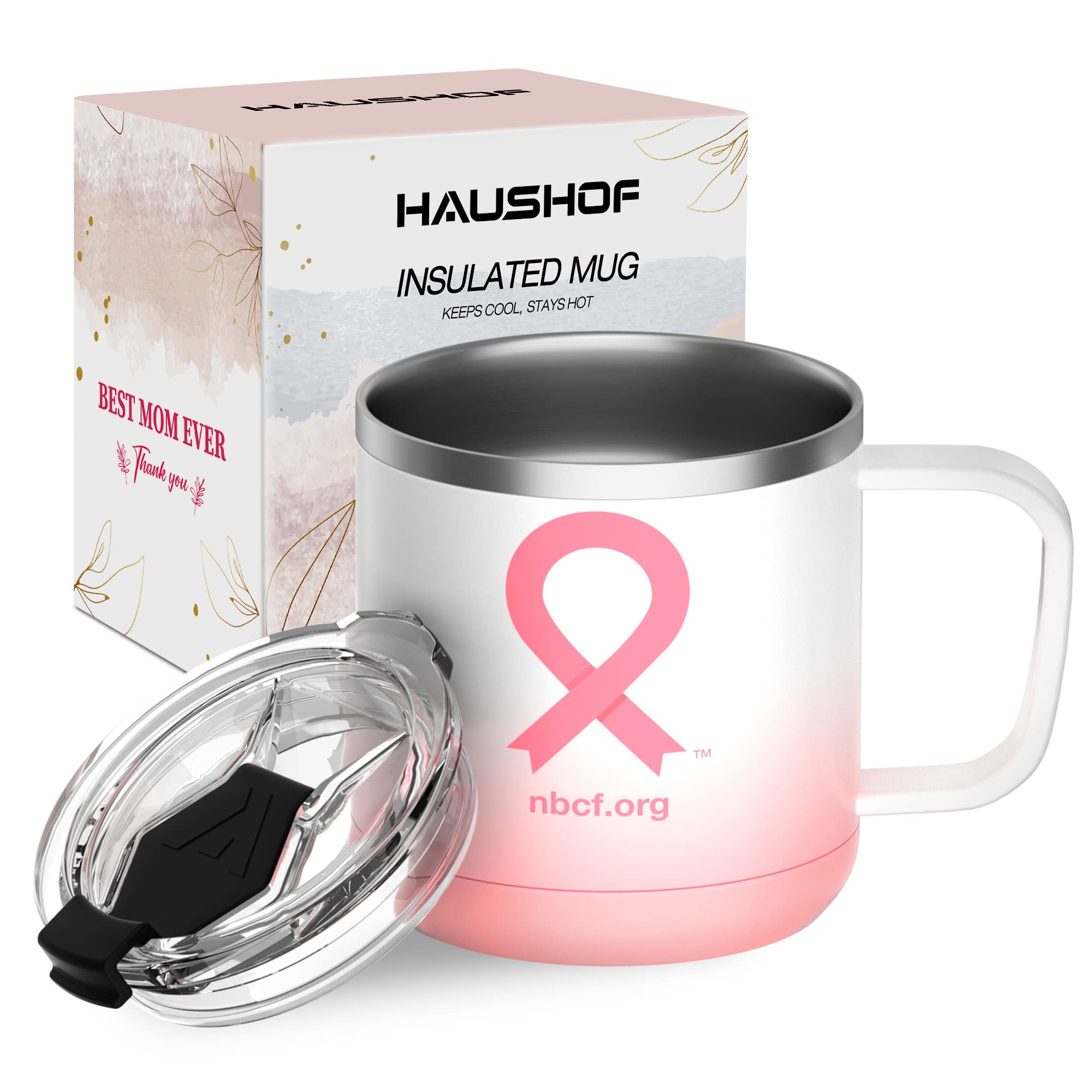 Amazon.com: HAUSHOF Mug with Lid, 14 oz Insulated Coffee Mug with